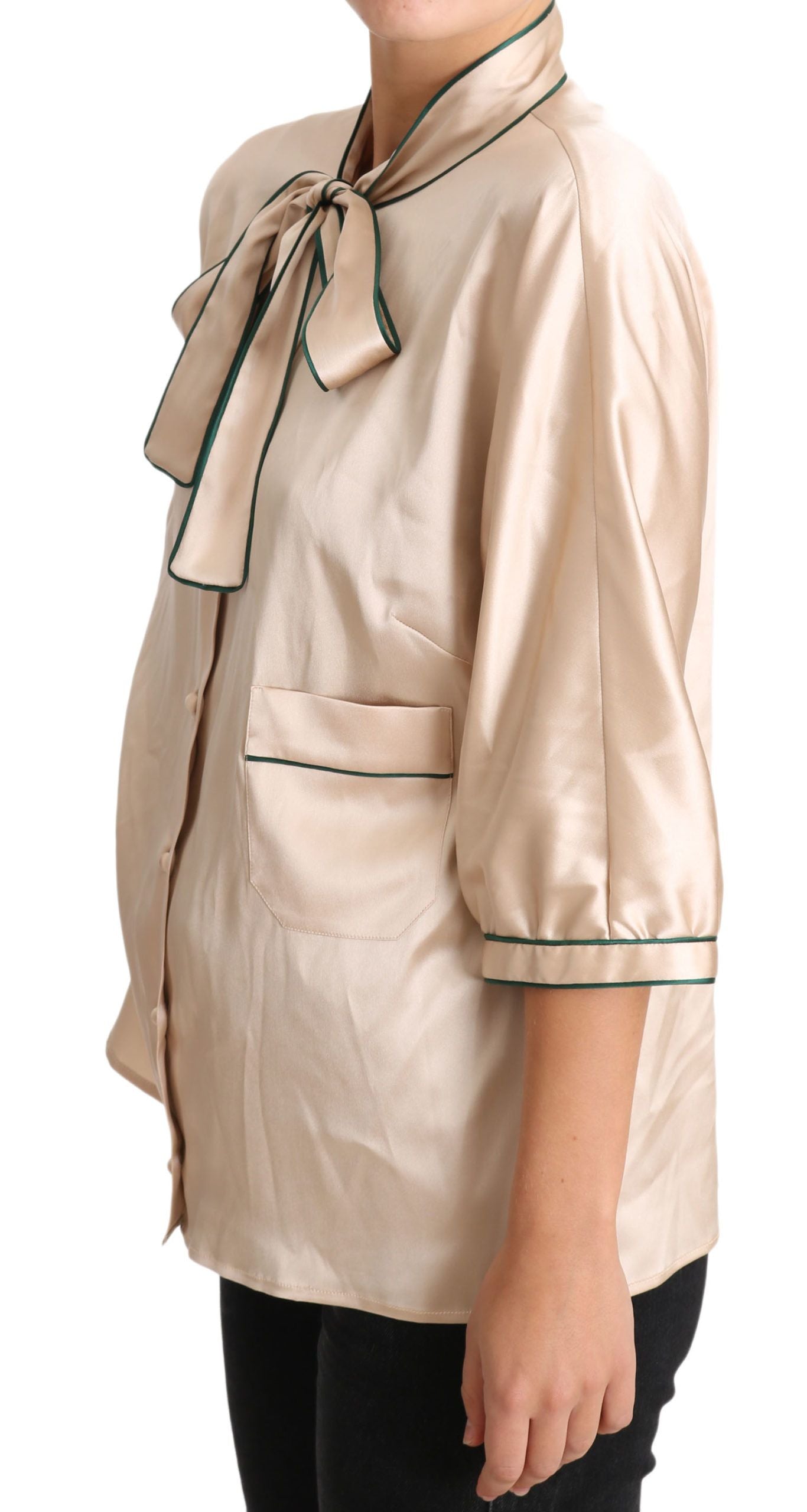 Dolce & Gabbana - Chemisier élégant en soie mélangée beige