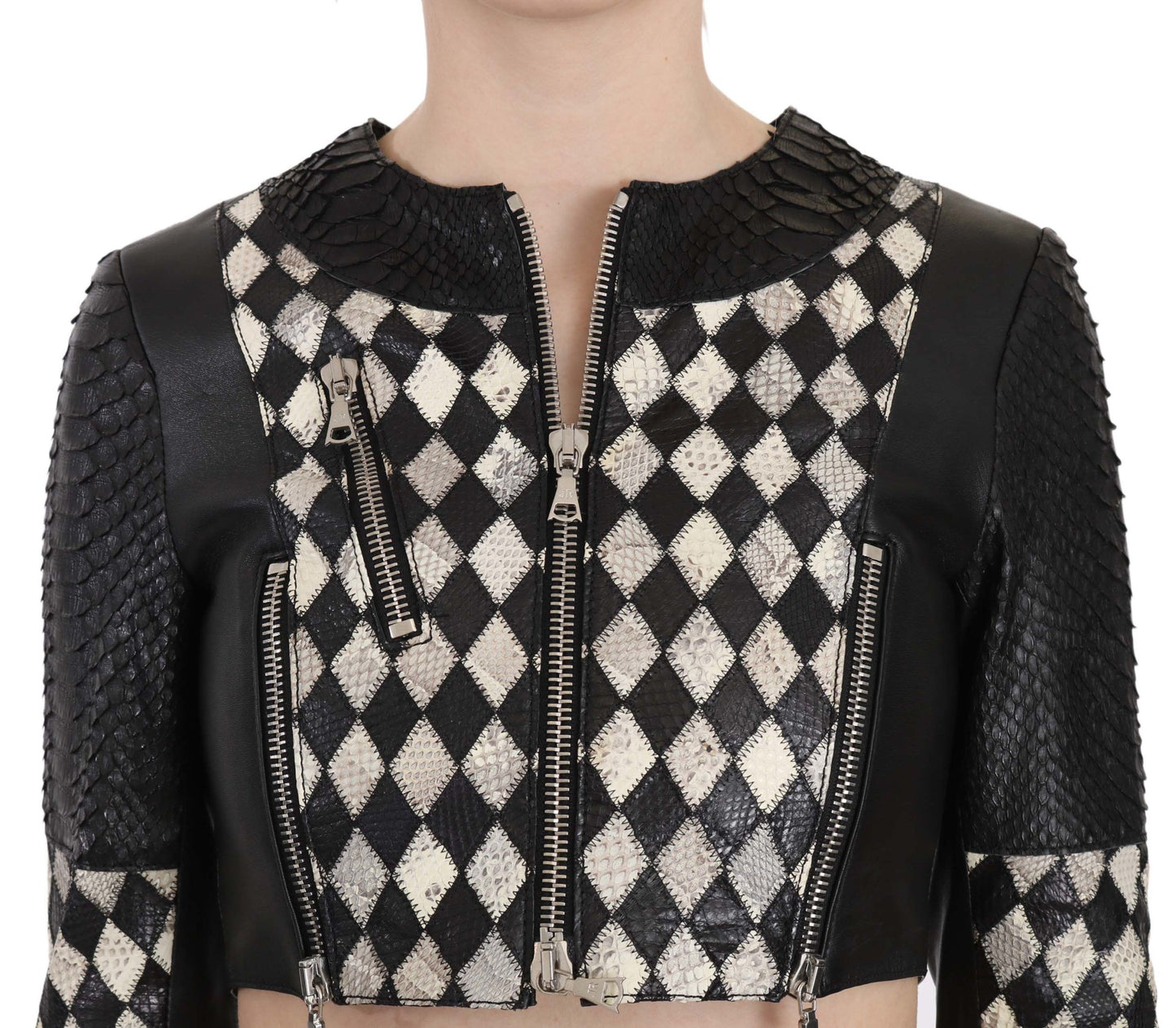 Veste courte en cuir d'inspiration motard chic de John Richmond