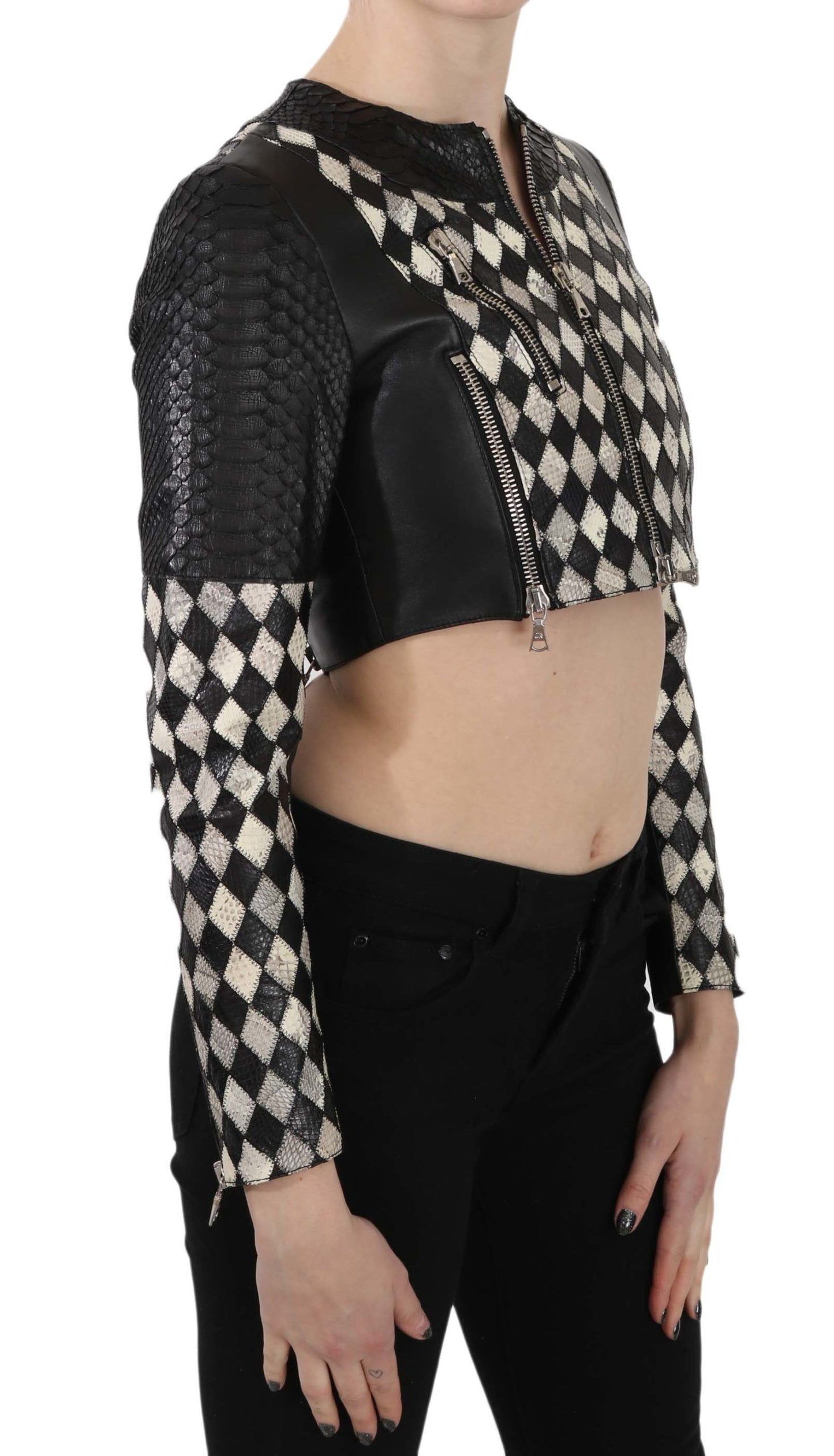 Veste courte en cuir d'inspiration motard chic de John Richmond