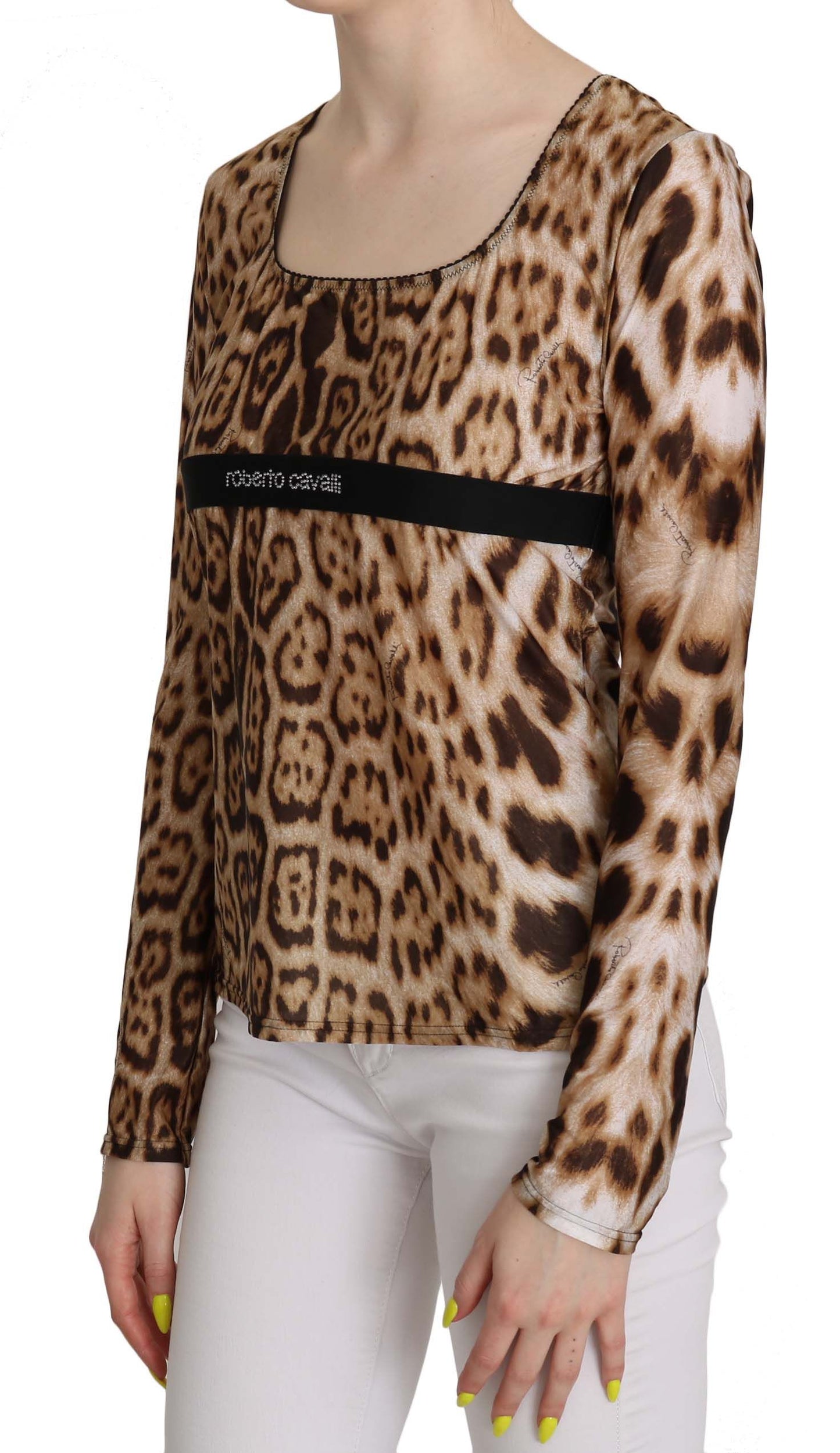 Roberto Cavalli Élégant haut à manches longues léopard