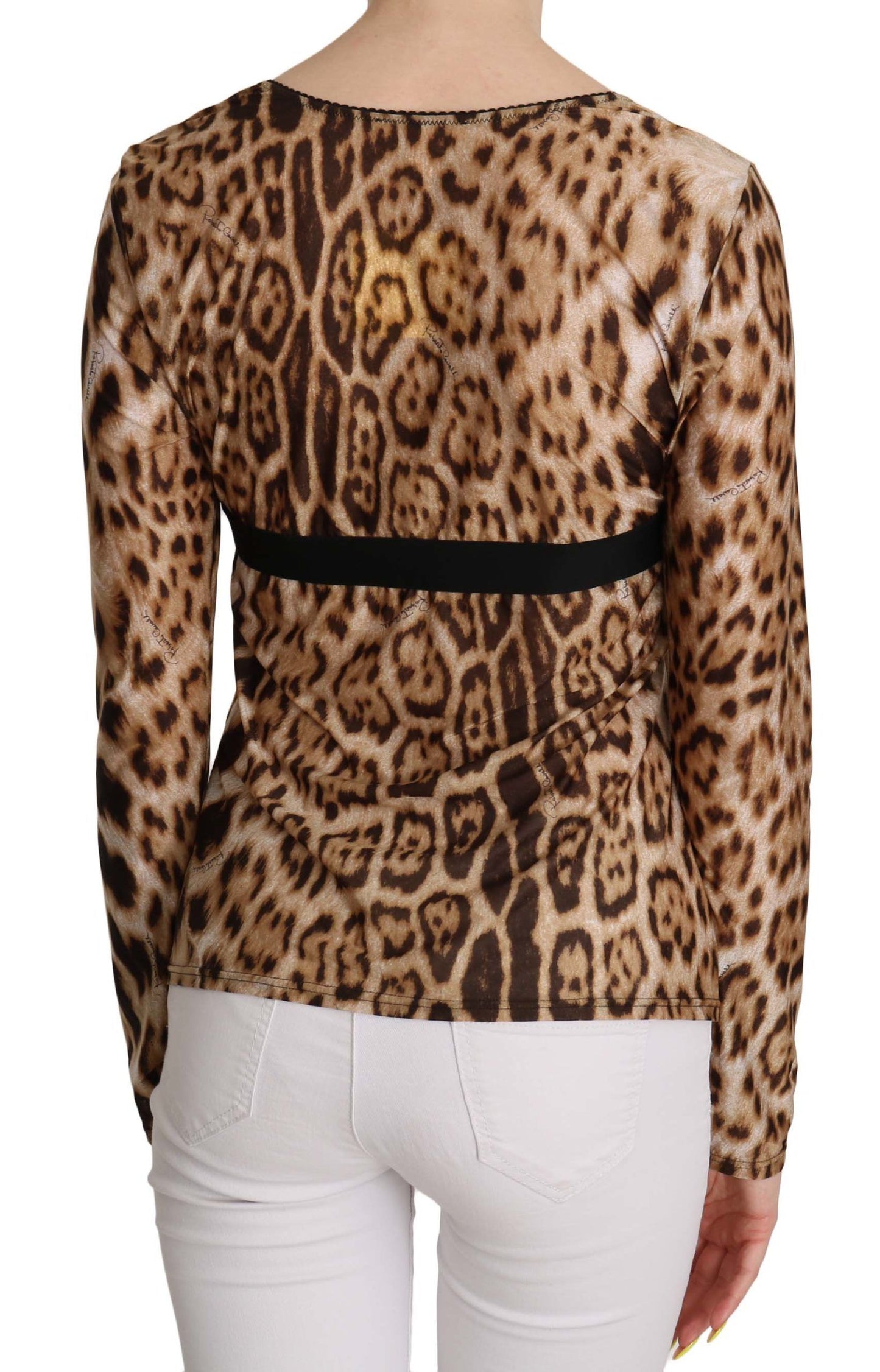 Roberto Cavalli Élégant haut à manches longues léopard