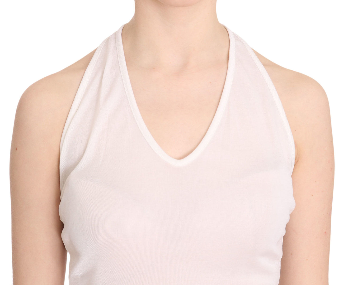 Débardeur décontracté blanc élégant à col licou GF Ferre