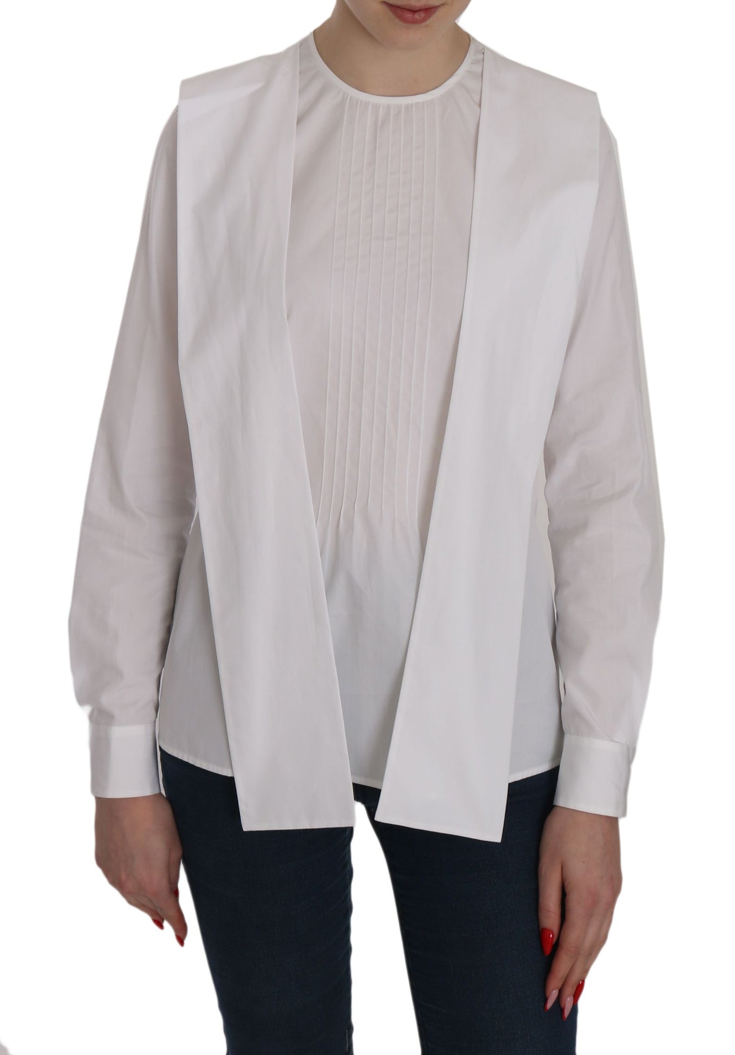 Haut élégant à col rond en coton blanc Dsquared²