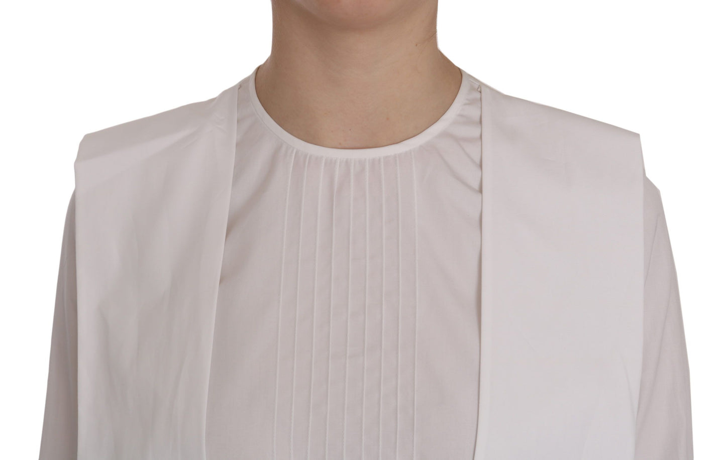 Haut élégant à col rond en coton blanc Dsquared²