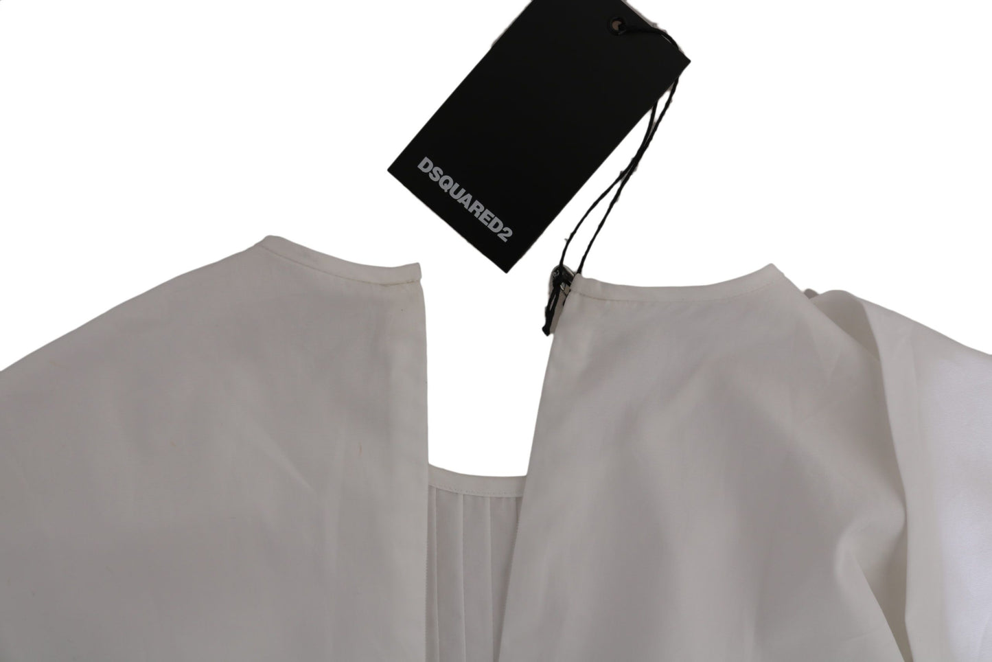 Haut élégant à col rond en coton blanc Dsquared²