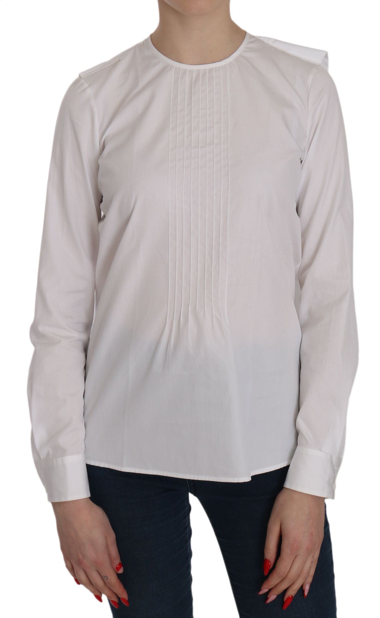 Haut élégant à col rond en coton blanc Dsquared²