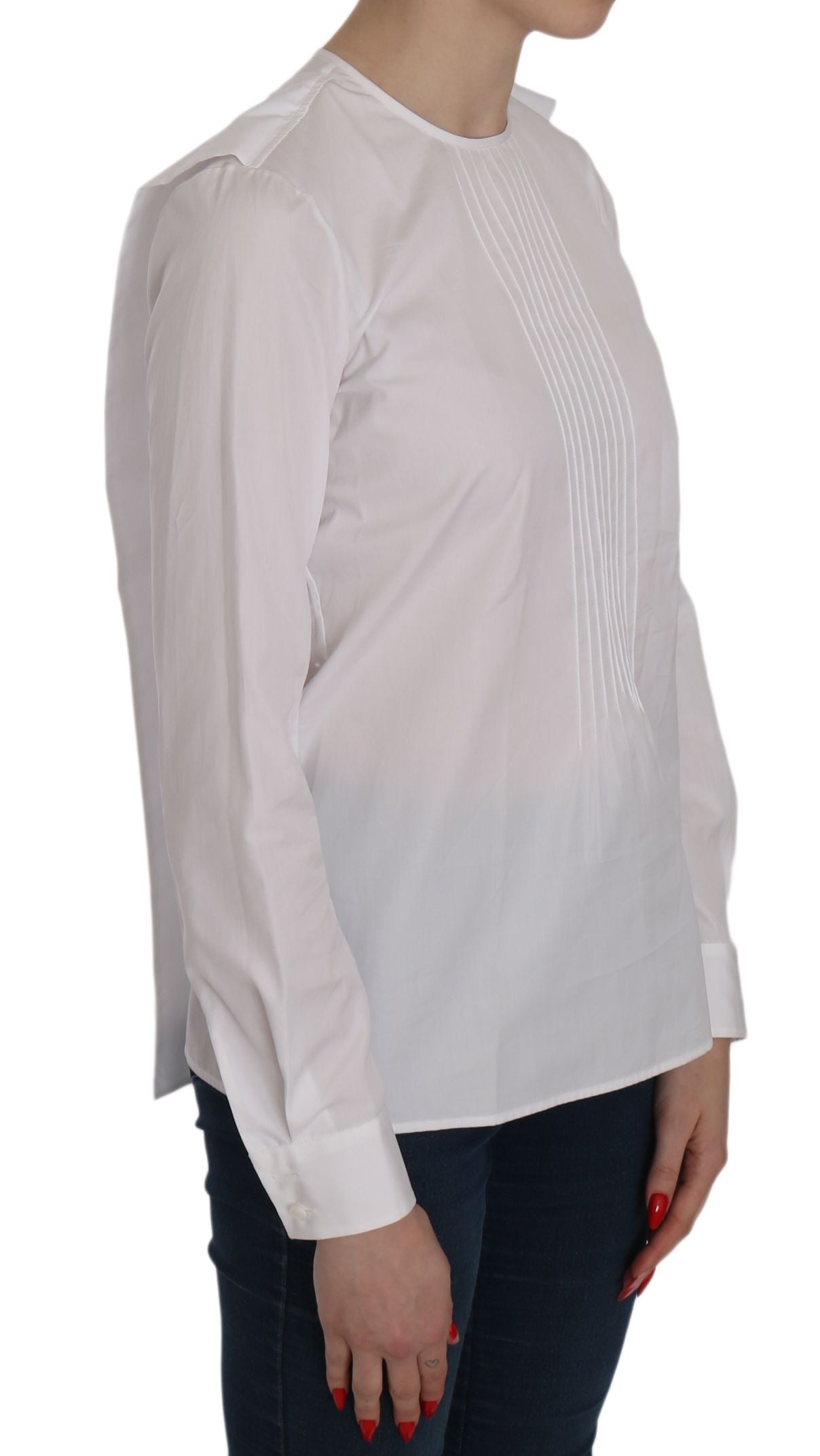 Haut élégant à col rond en coton blanc Dsquared²