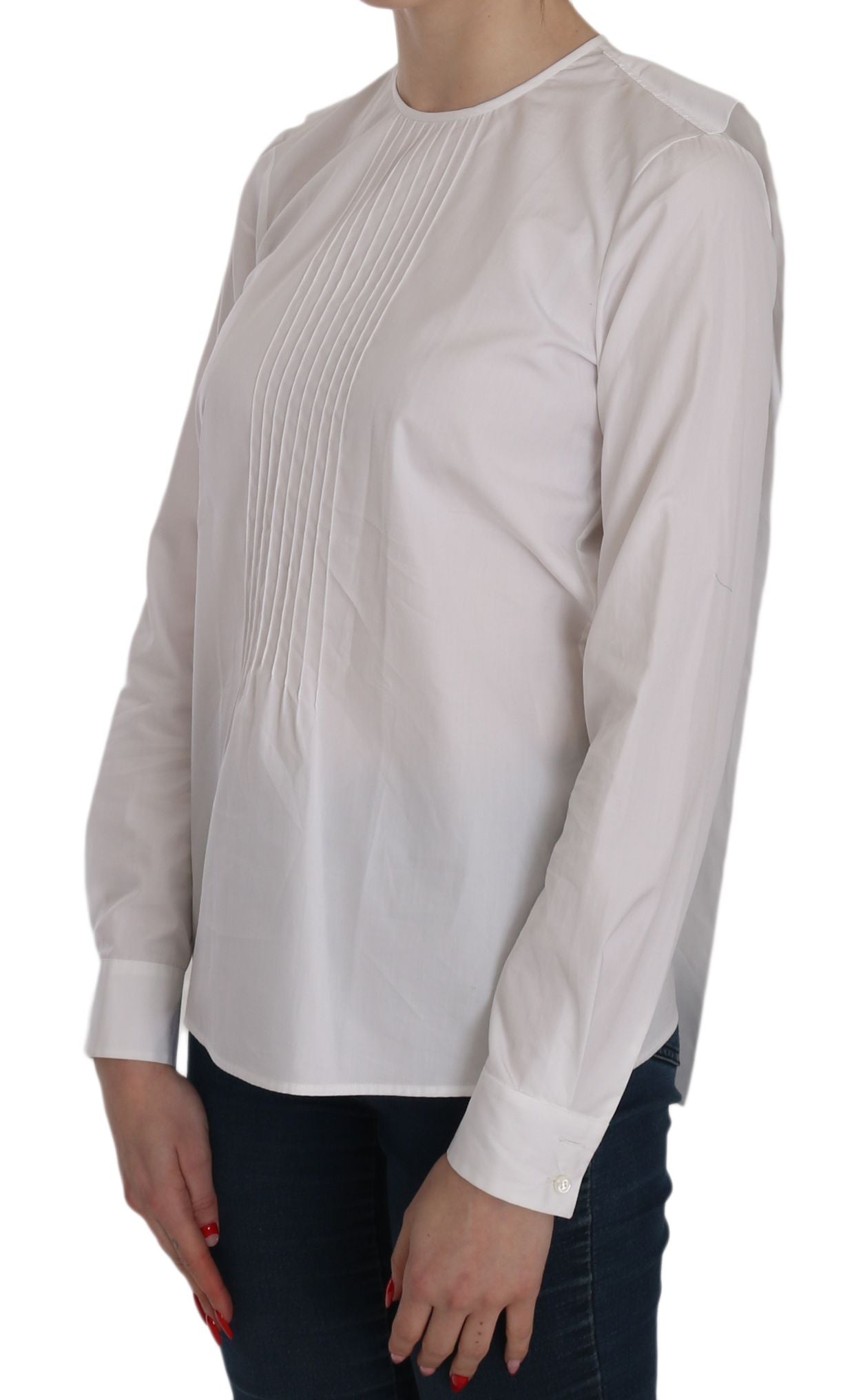Haut élégant à col rond en coton blanc Dsquared²