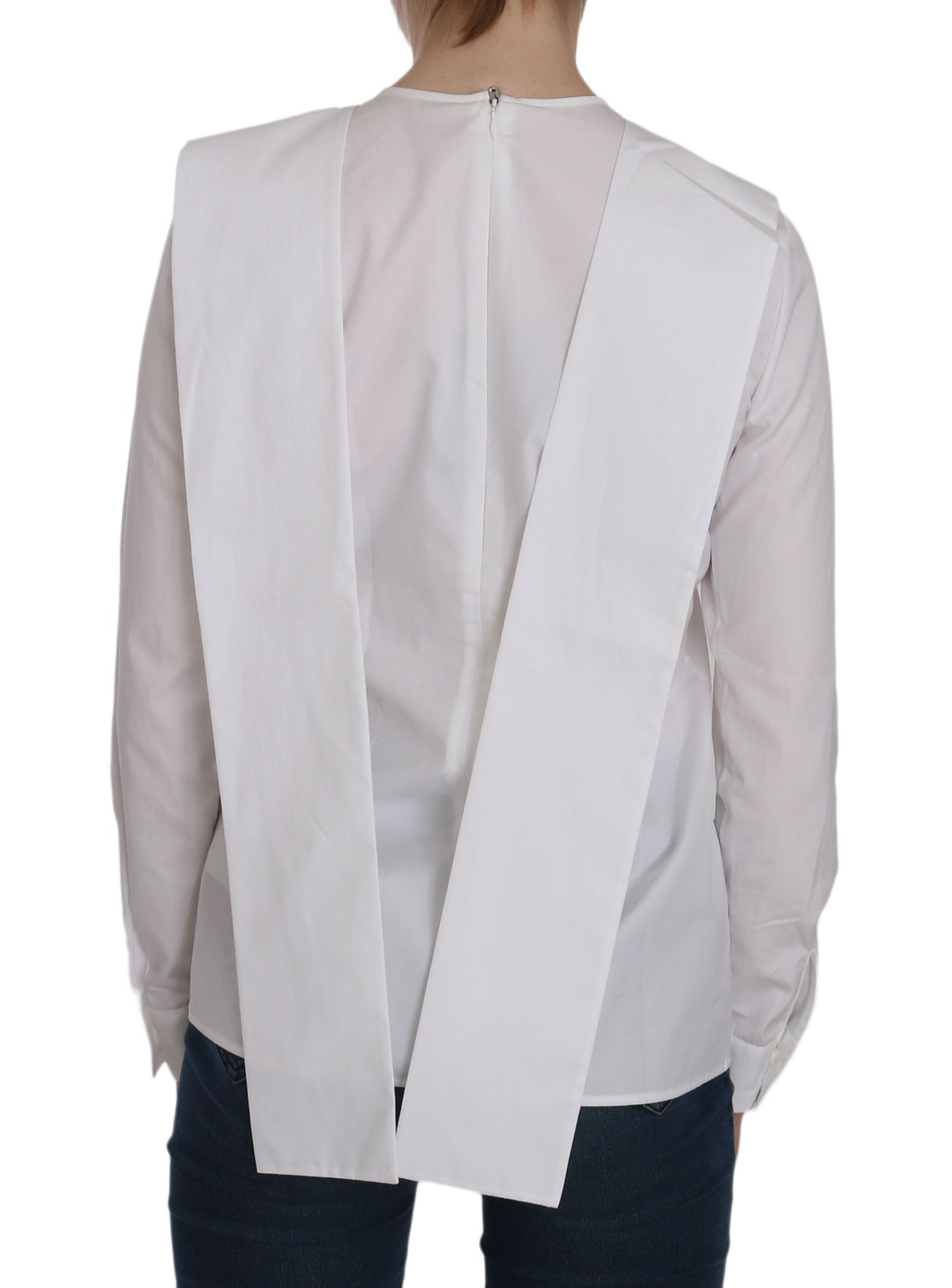 Haut élégant à col rond en coton blanc Dsquared²
