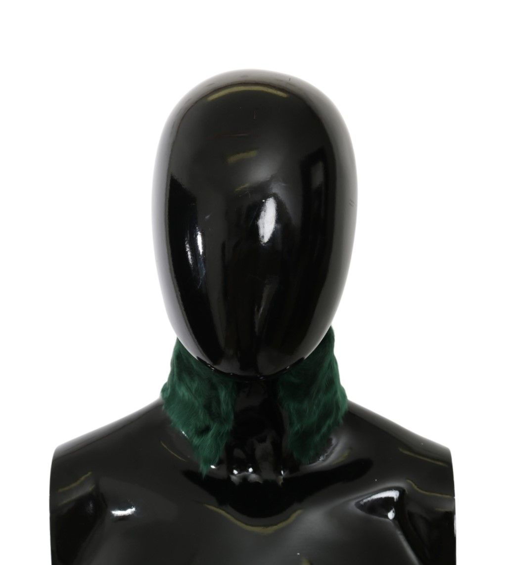 Écharpe luxueuse en cuir d'agneau vert Dolce & Gabbana pour femme