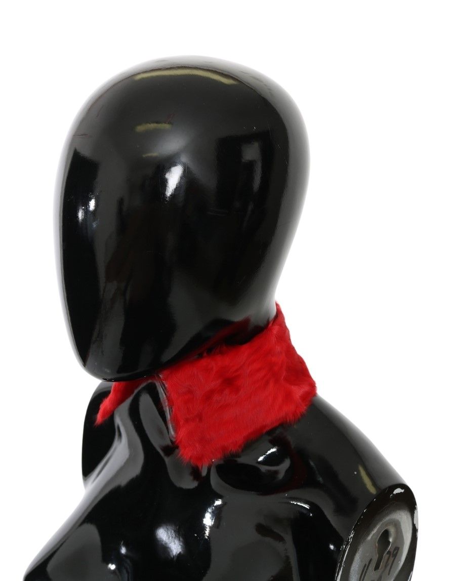 Écharpe élégante en cuir d'agneau rouge Dolce & Gabbana
