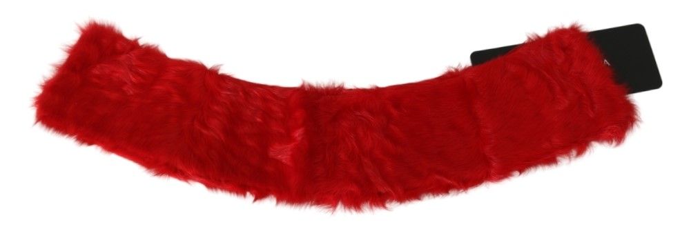 Écharpe élégante en cuir d'agneau rouge Dolce & Gabbana