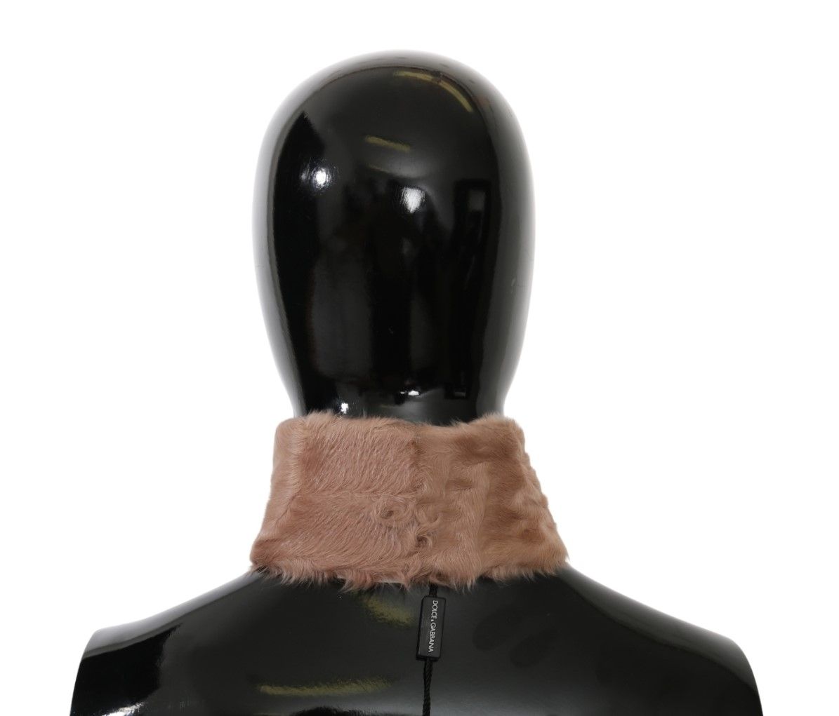 Écharpe élégante en fourrure d'agneau beige Dolce & Gabbana