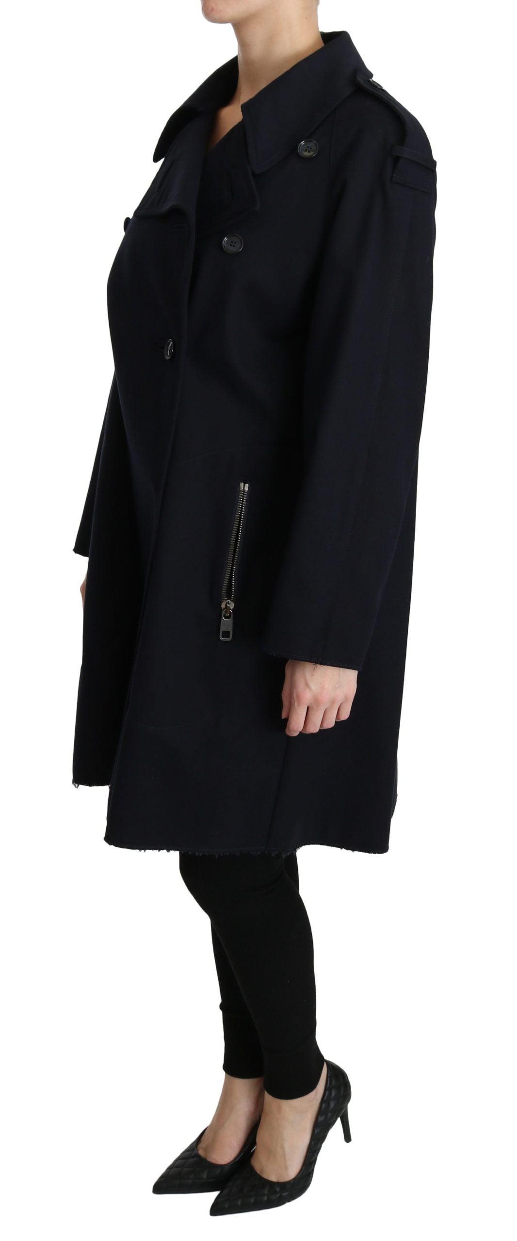 Dolce & Gabbana Élégante veste bleue doublée à pois