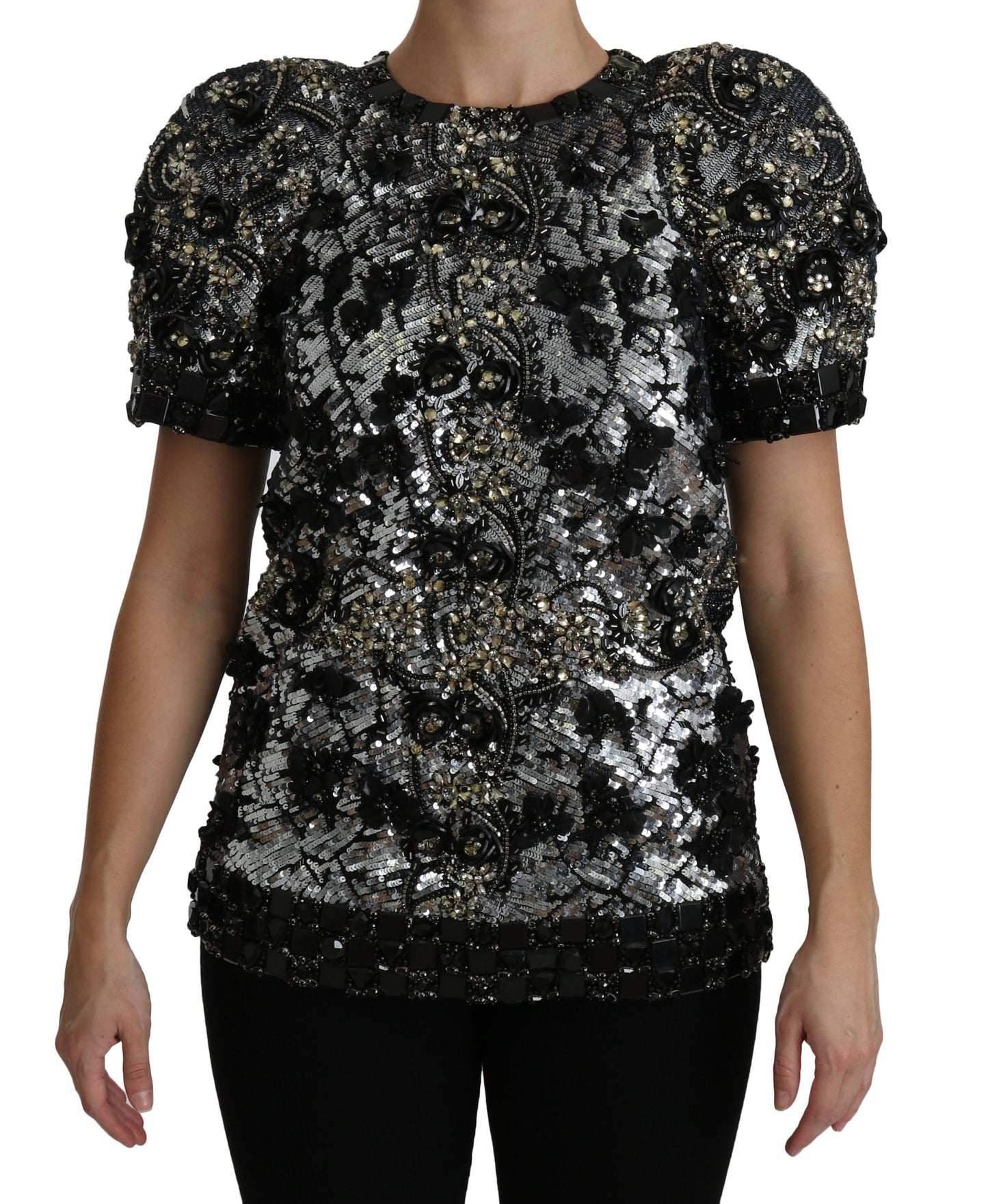 Dolce & Gabbana Haut ras du cou orné de cristaux et de paillettes