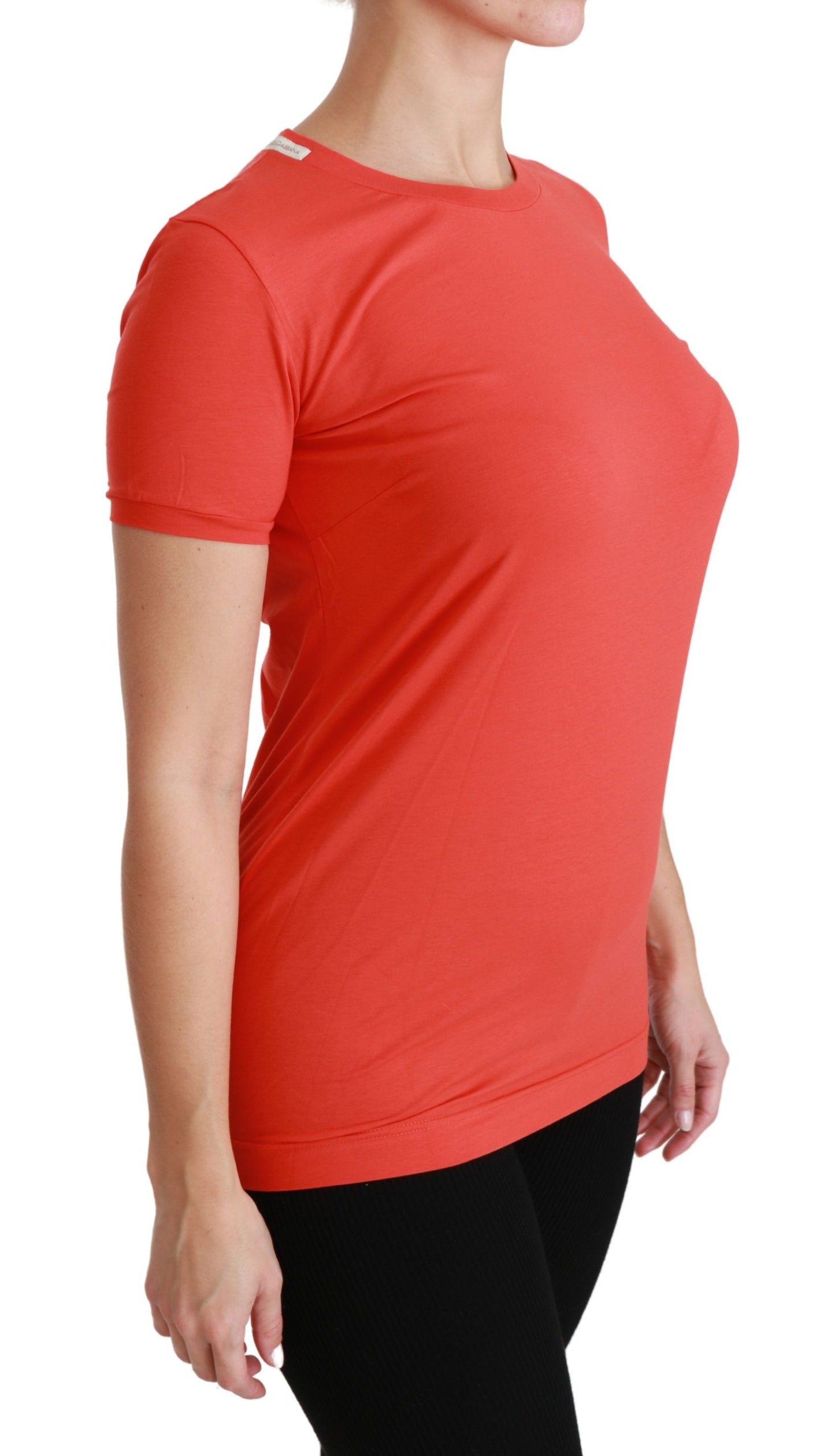 T-shirt à manches courtes et col ras du cou rouge élégant Dolce & Gabbana