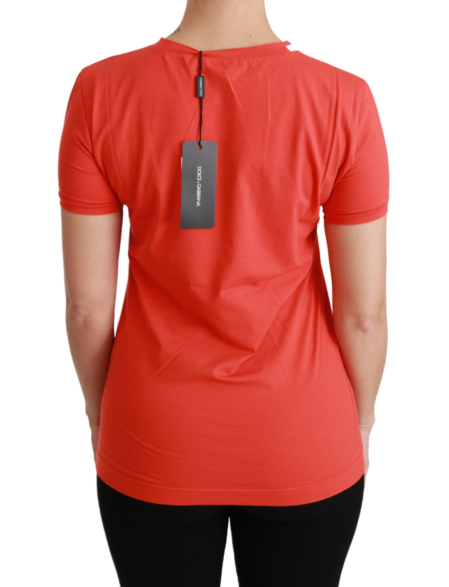 T-shirt à manches courtes et col ras du cou rouge élégant Dolce & Gabbana