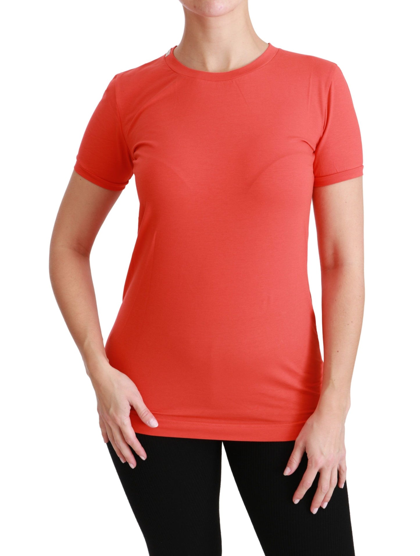 T-shirt à manches courtes et col ras du cou rouge élégant Dolce & Gabbana