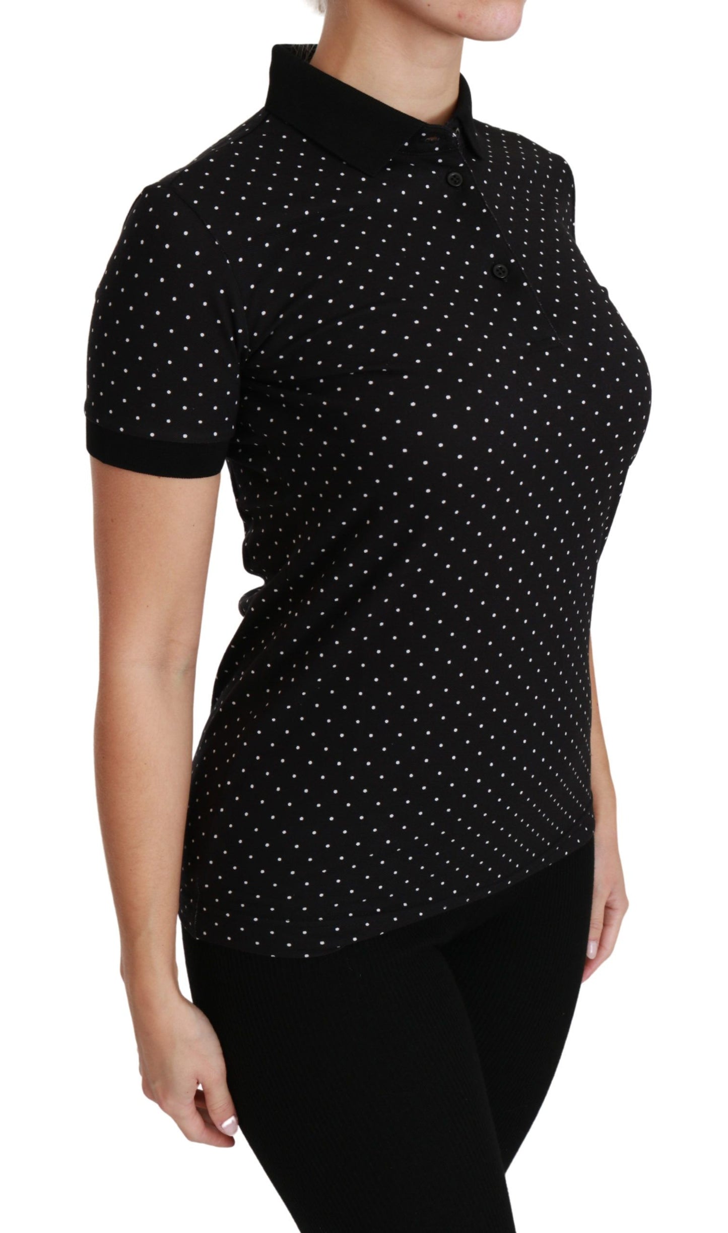 Polo élégant à pois noirs Dolce & Gabbana