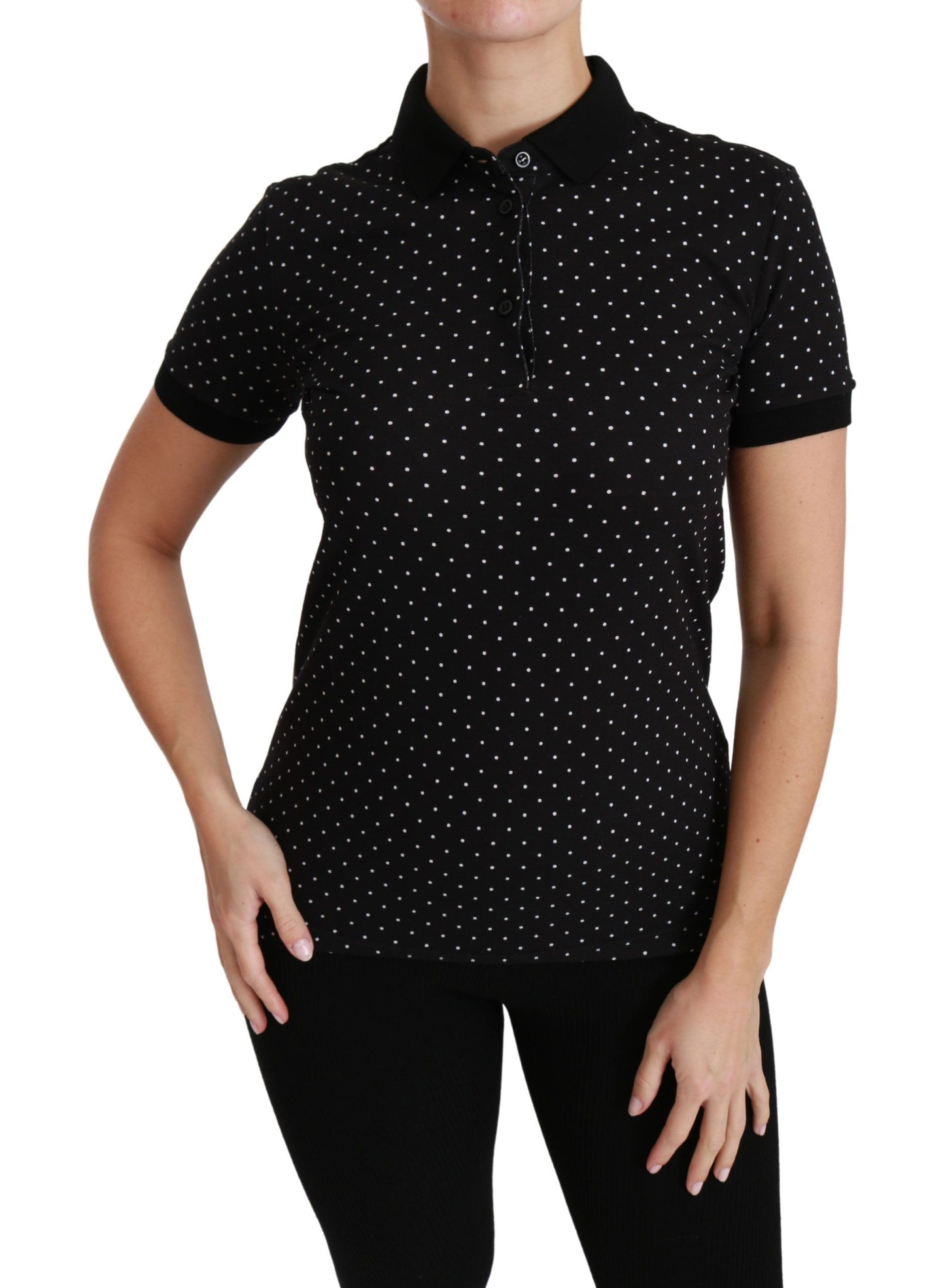 Polo élégant à pois noirs Dolce & Gabbana