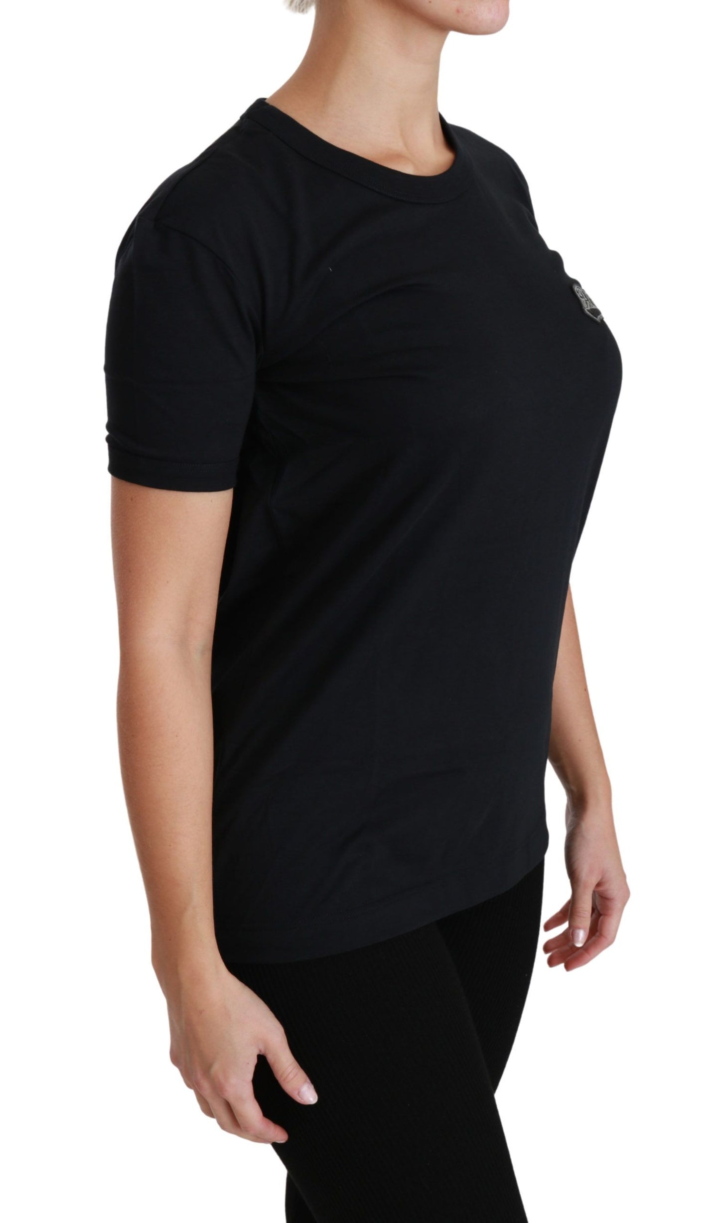 T-shirt élégant à col rond bleu Amore de Dolce & Gabbana