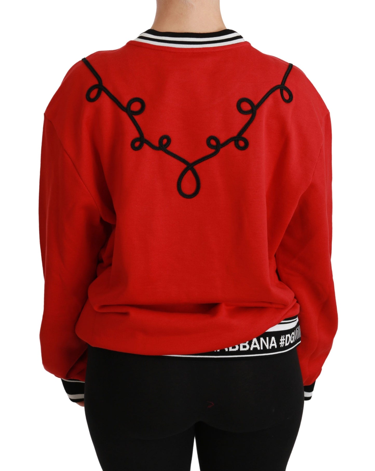 Pull ras du cou à paillettes rouge éclatant Dolce & Gabbana