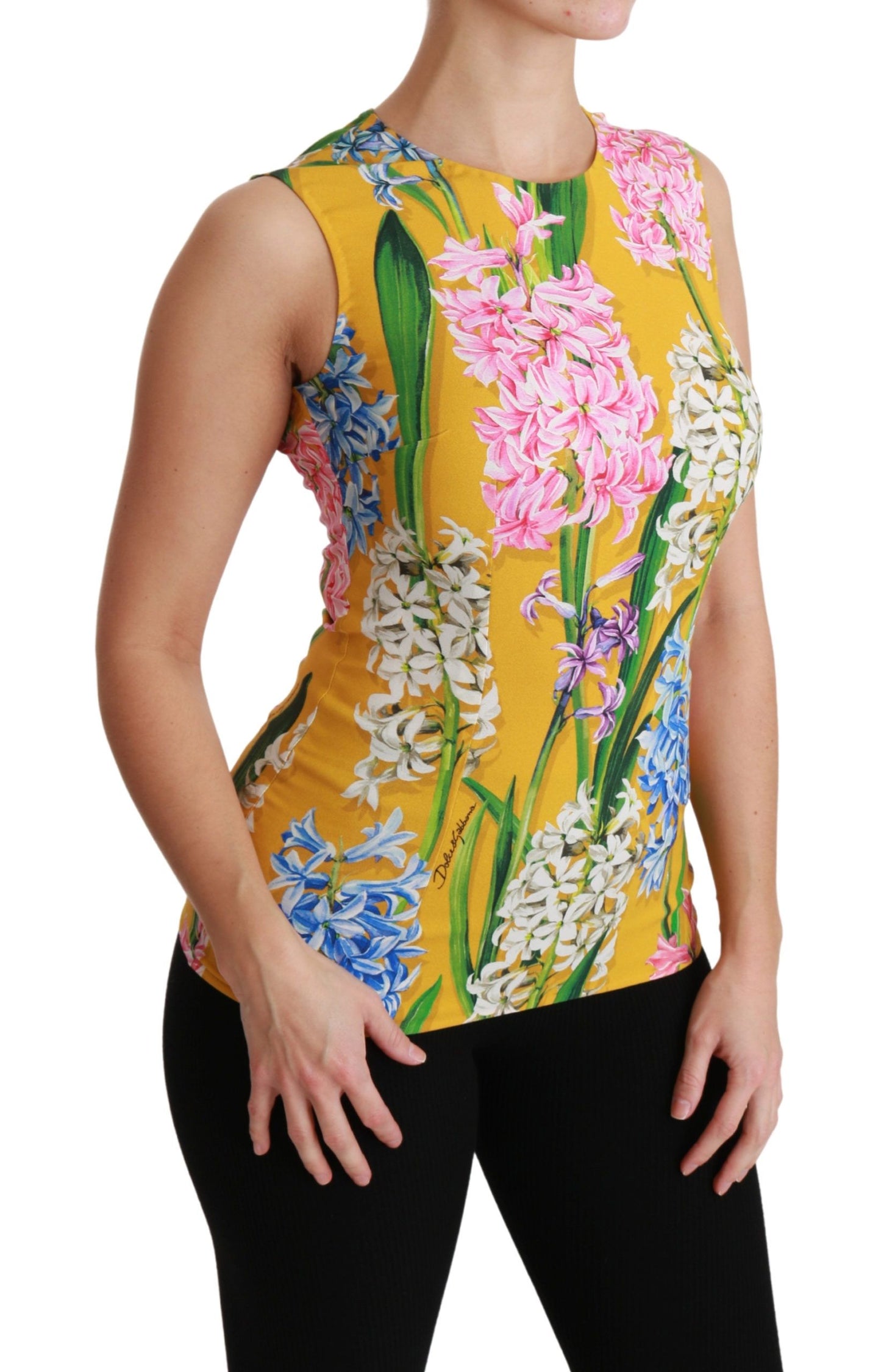 Chemisier ras du cou sans manches à fleurs Sunshine de Dolce & Gabbana