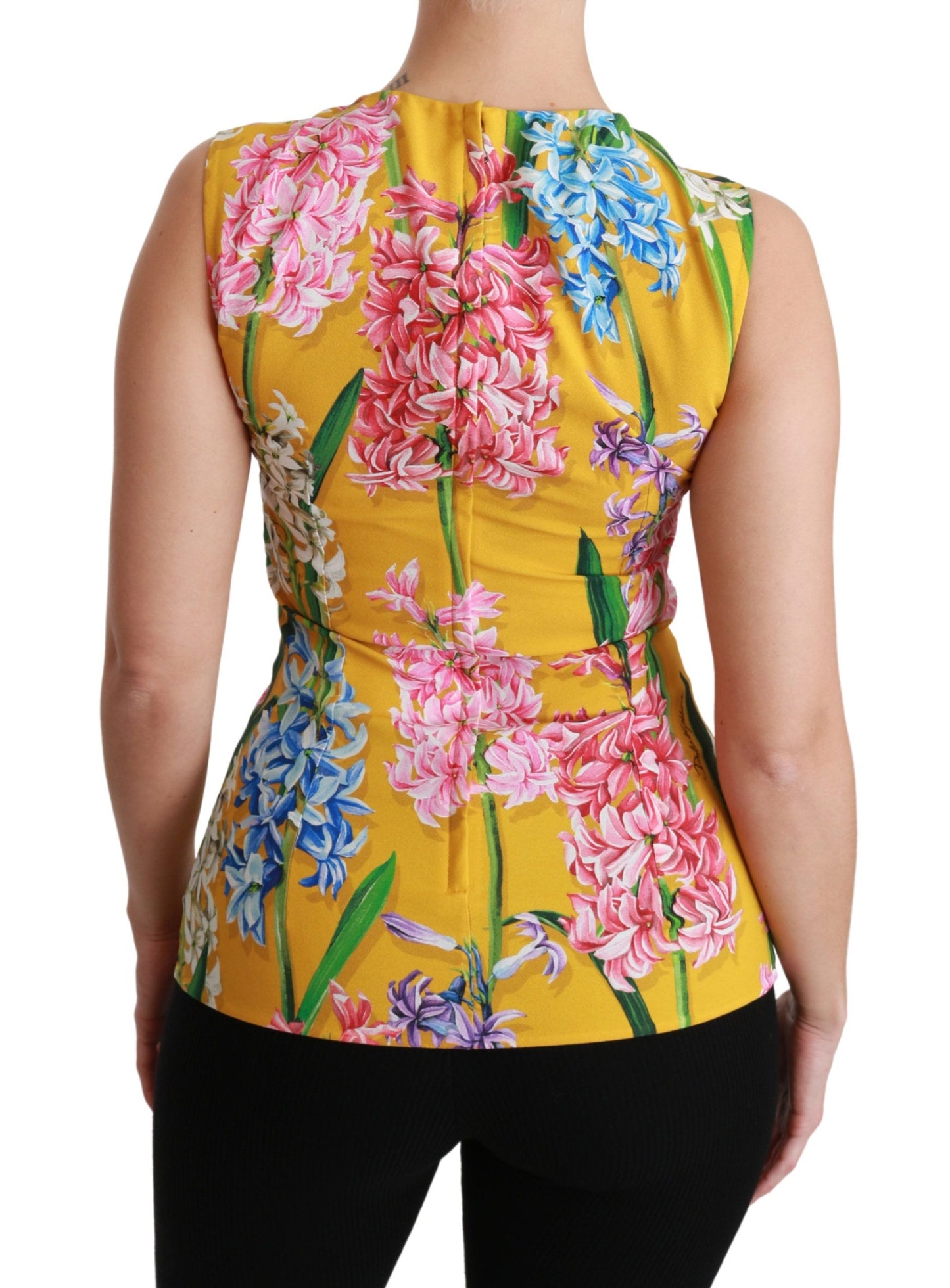 Chemisier ras du cou sans manches à fleurs Sunshine de Dolce & Gabbana