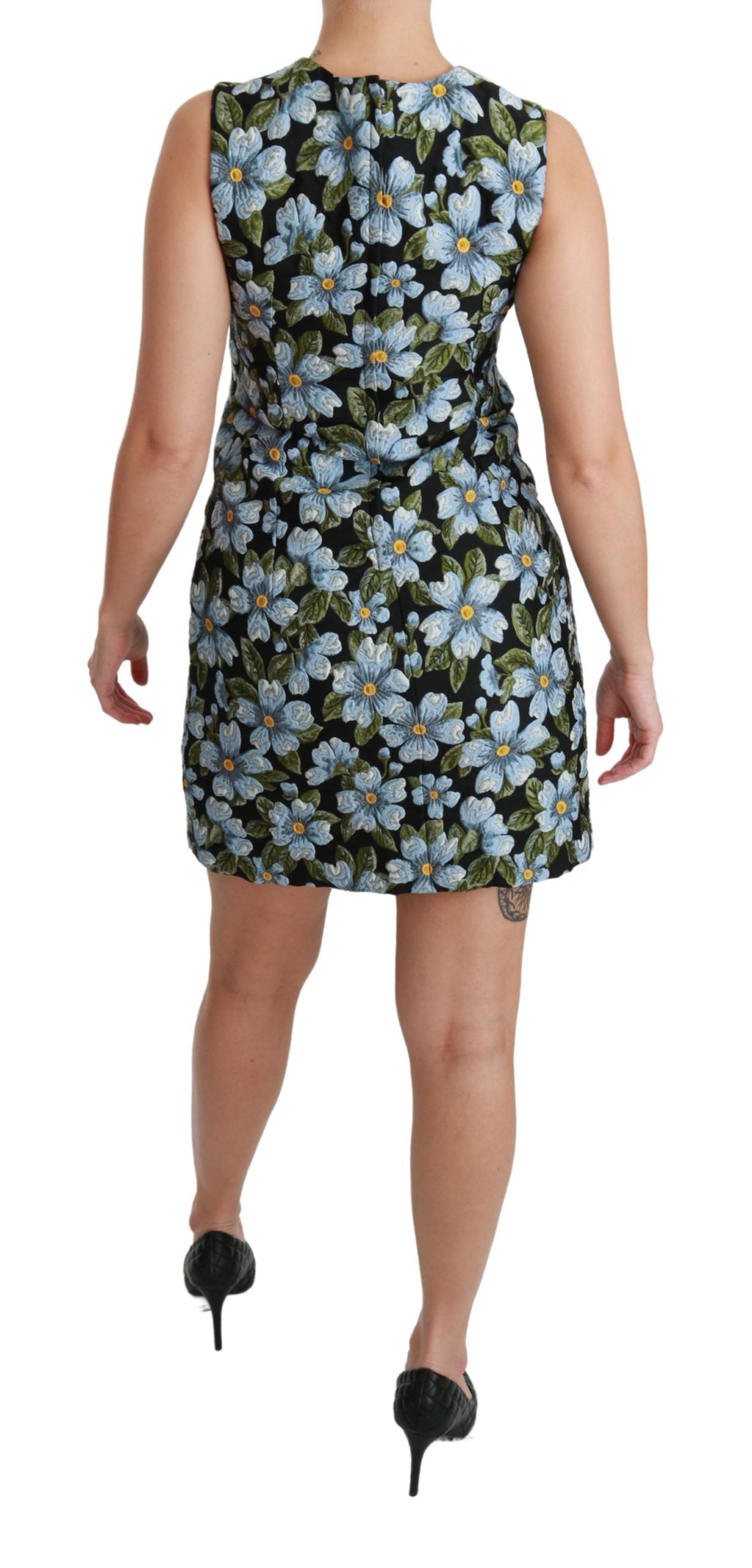 Robe courte droite fleurie élégante Dolce & Gabbana