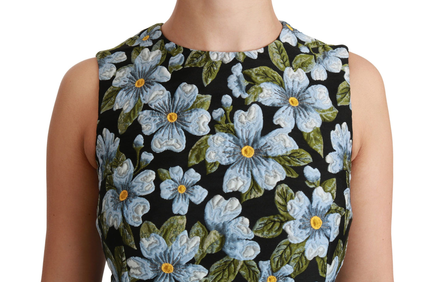 Robe courte droite fleurie élégante Dolce & Gabbana