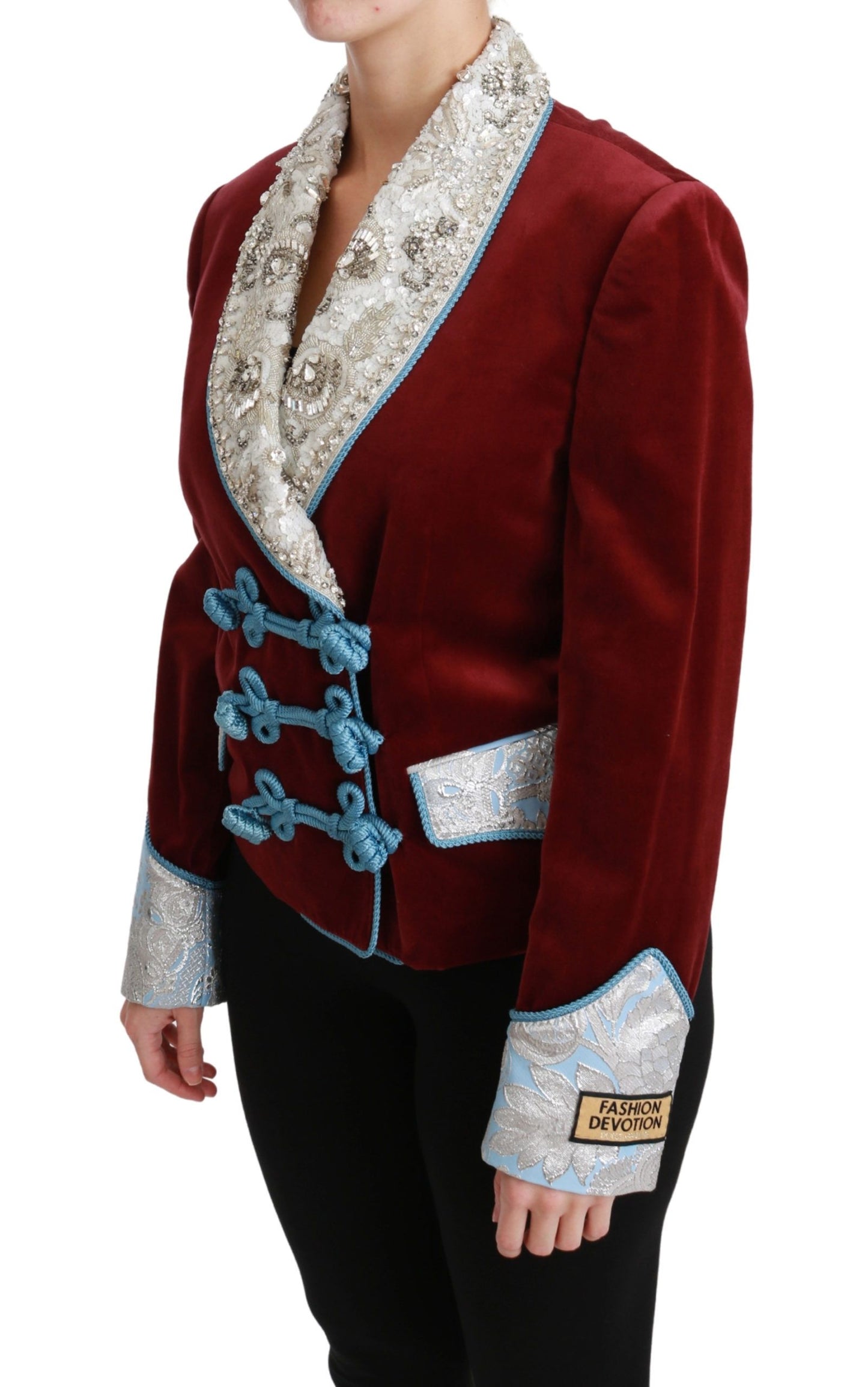 Blazer rouge opulent à détails baroques Dolce & Gabbana