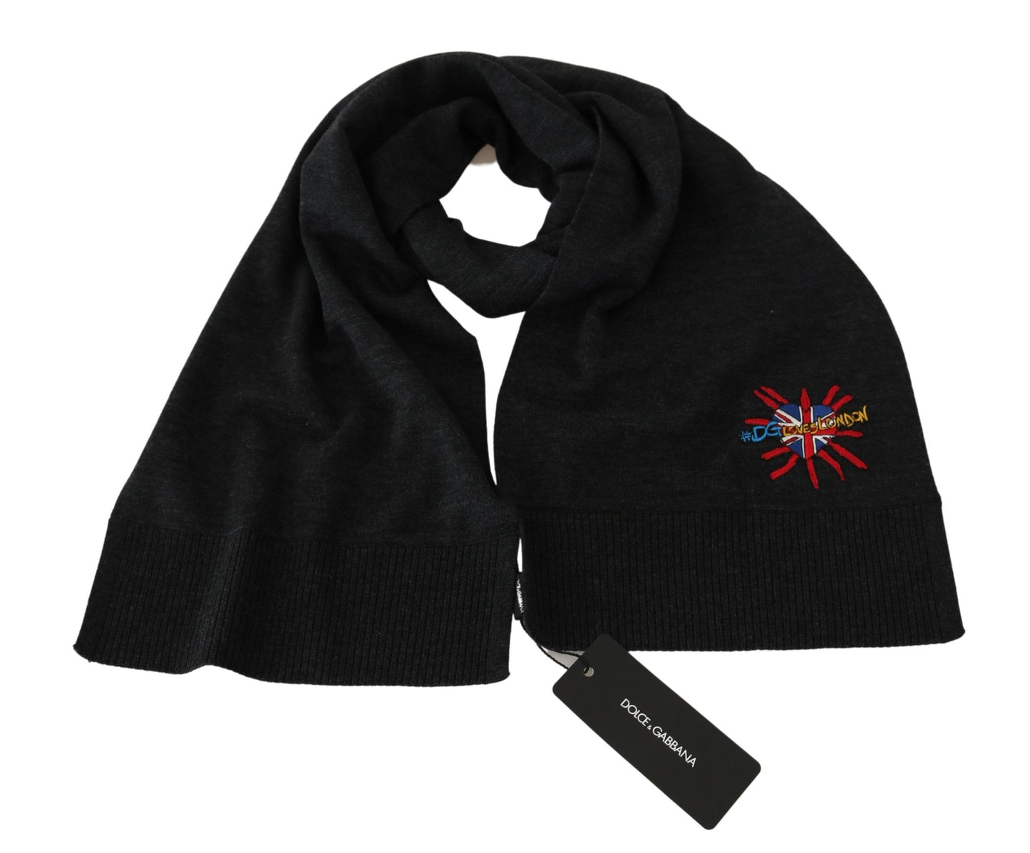 Écharpe élégante en laine vierge pour homme Dolce & Gabbana avec broderie