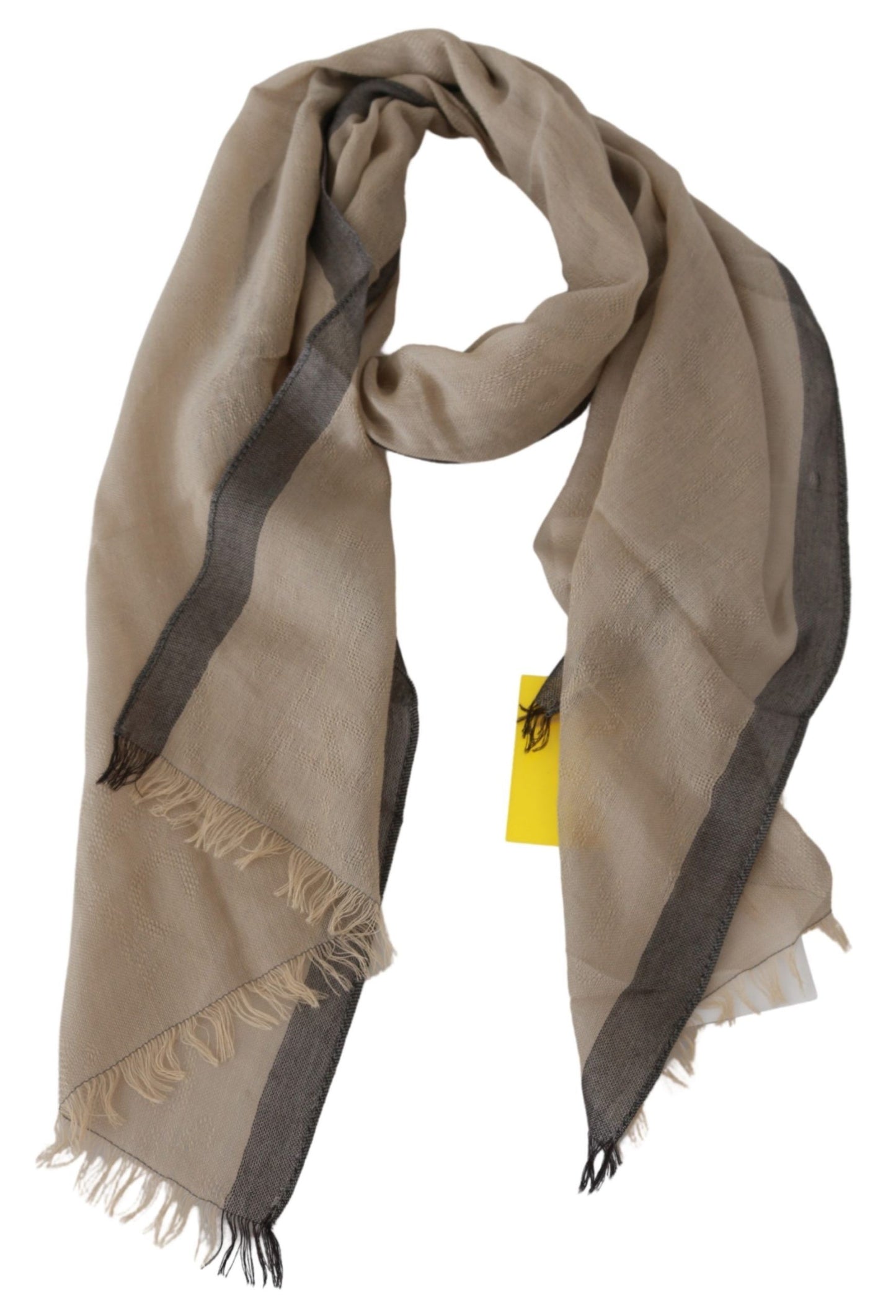 Costume national élégant, écharpe en coton beige pour femme