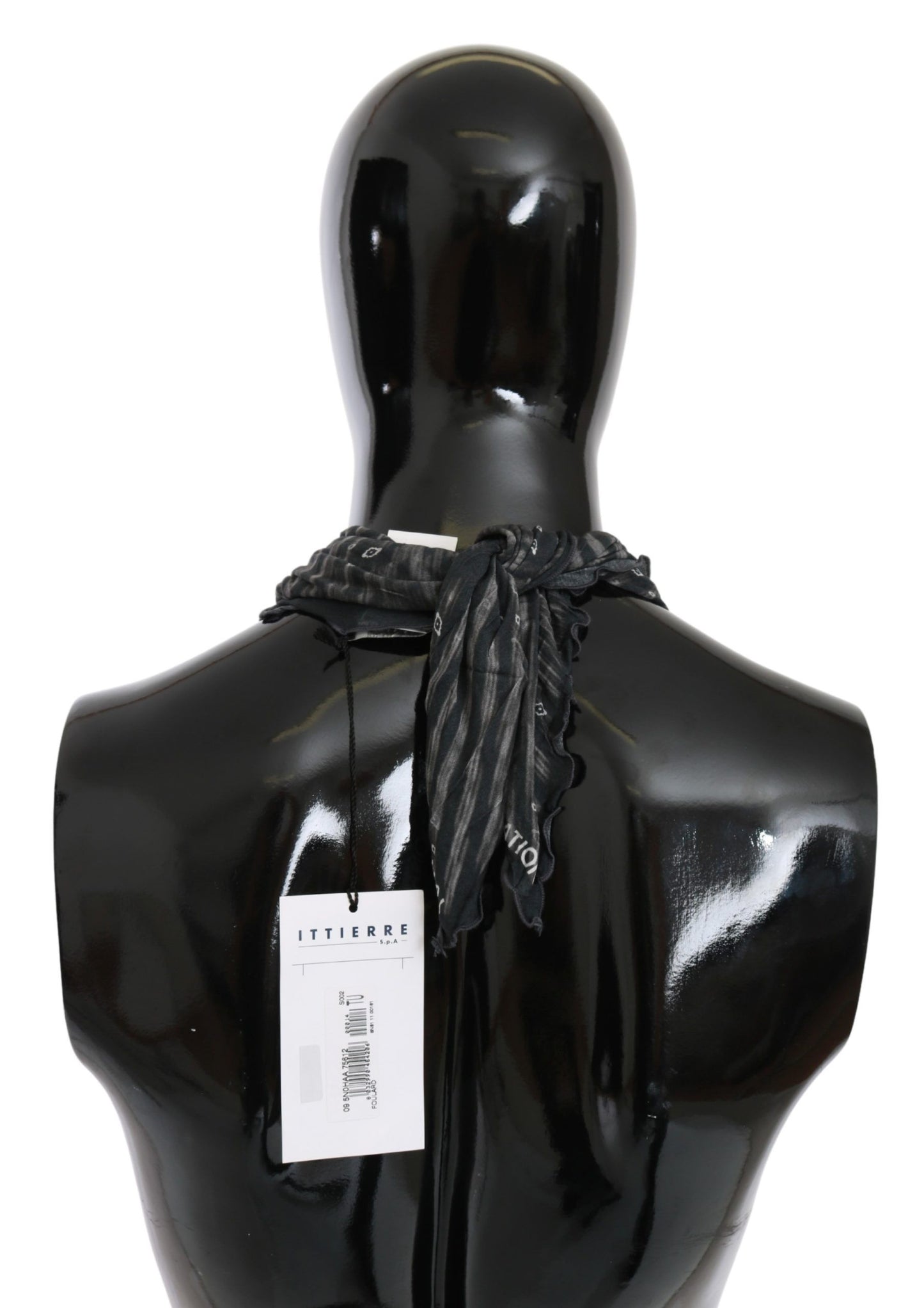 Écharpe en viscose noire élégante à rayures pour homme