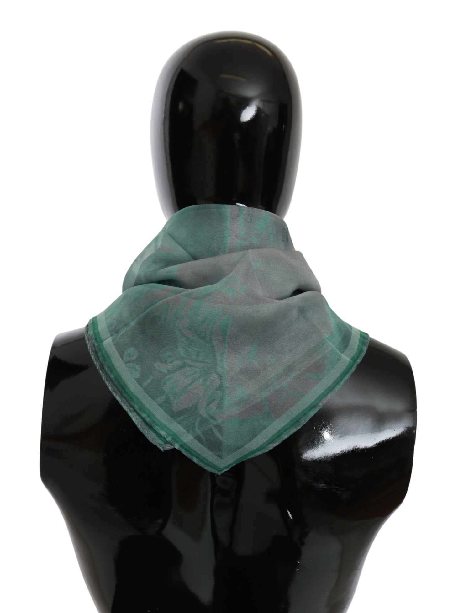 Costume National Élégant Foulard Imprimé Vert en Soie