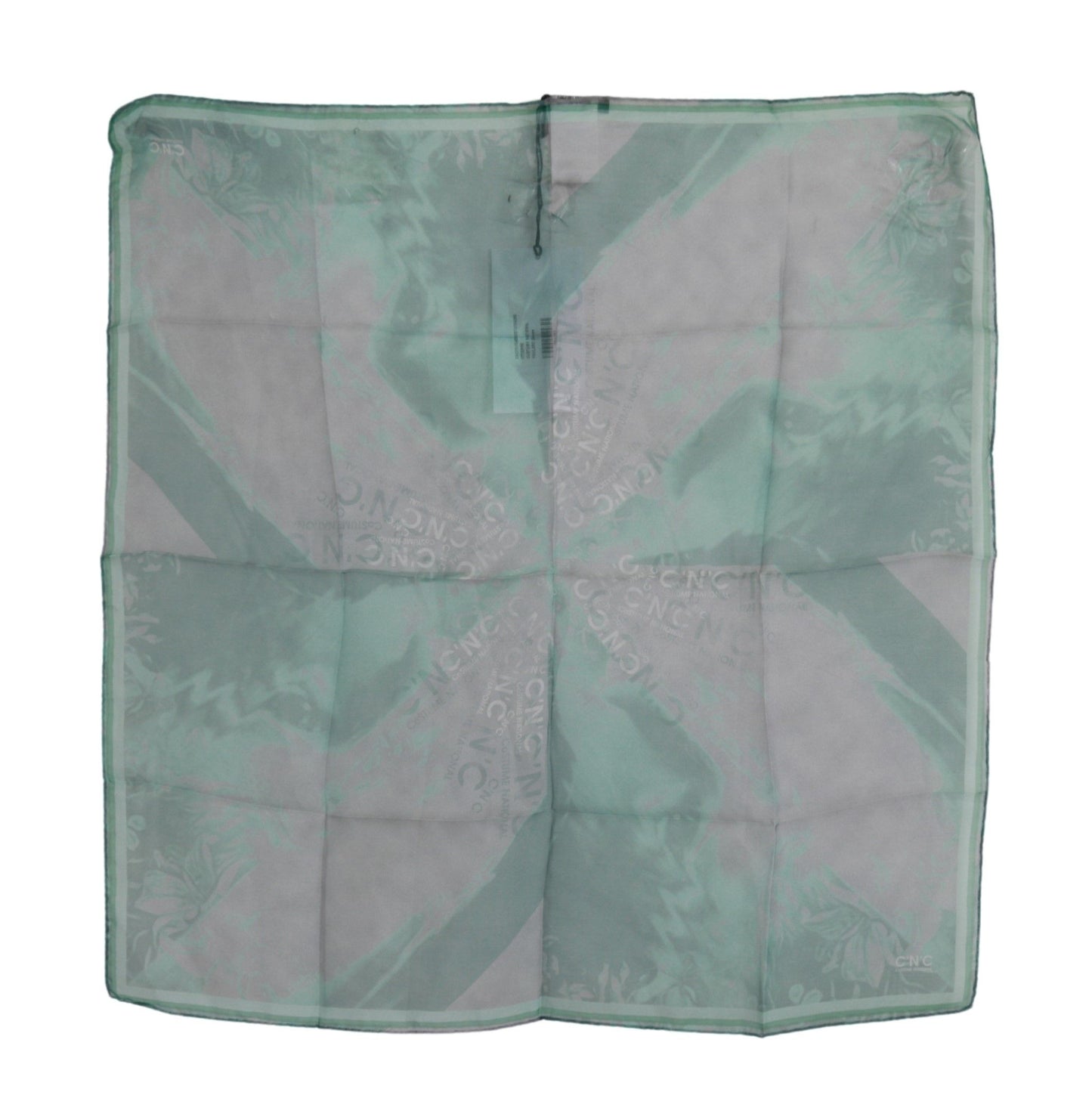 Costume National Élégant Foulard Imprimé Vert en Soie