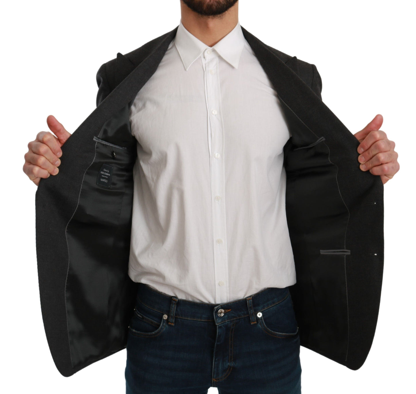 Blazer formel élégant gris coupe slim Dolce & Gabbana