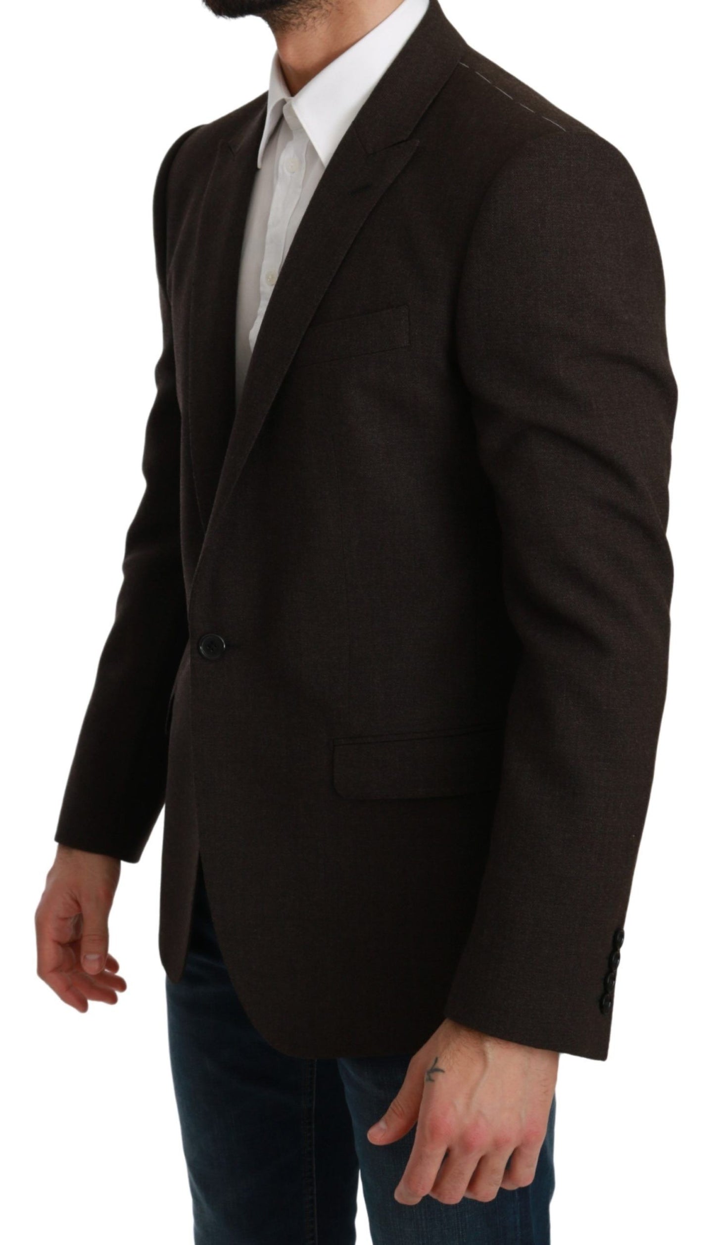 Blazer Martini élégant en laine vierge marron Dolce & Gabbana