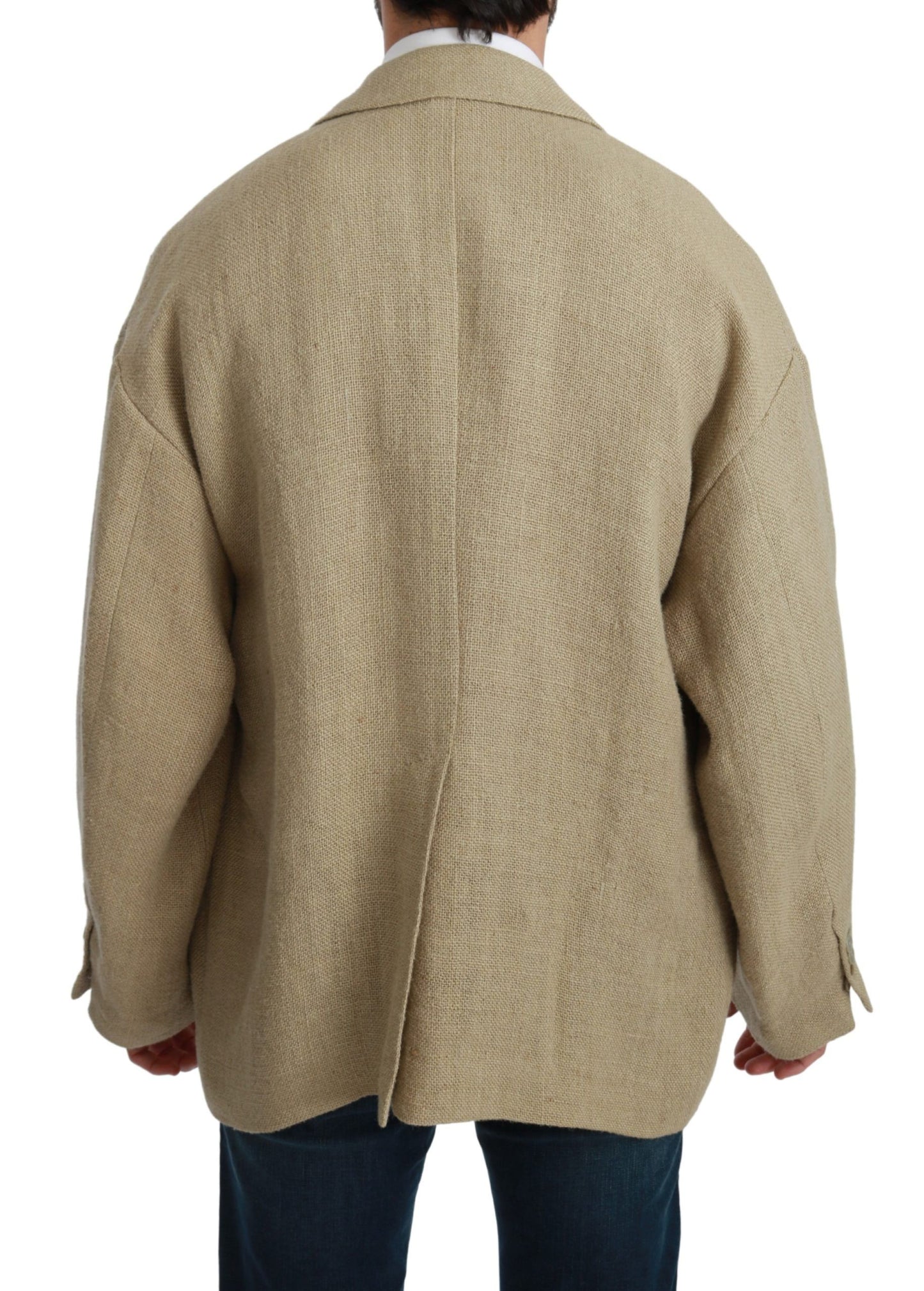 Blazer simple boutonnage en jute beige chic Dolce & Gabbana