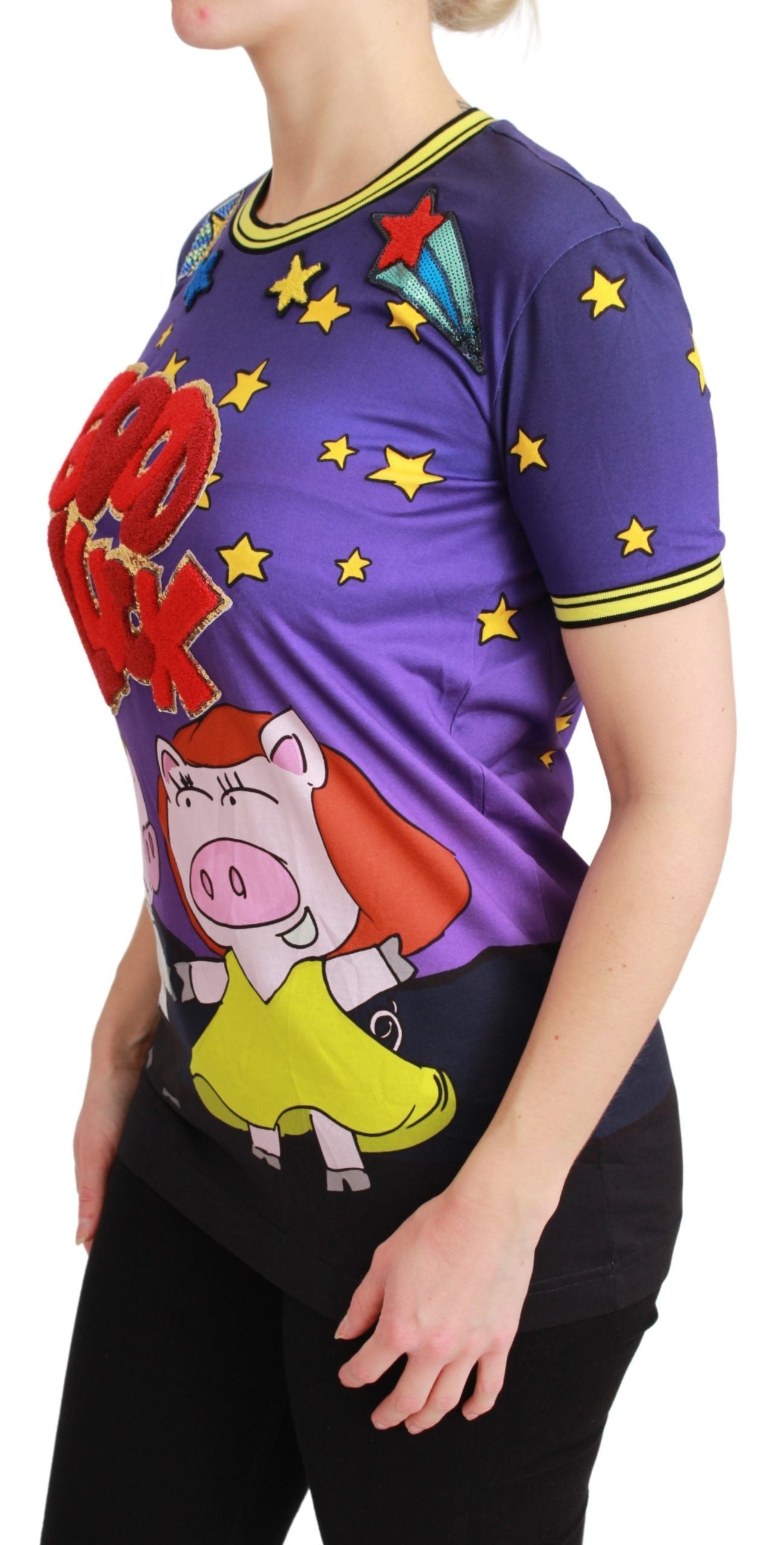 T-shirt élégant à col ras du cou Dolce & Gabbana en violet