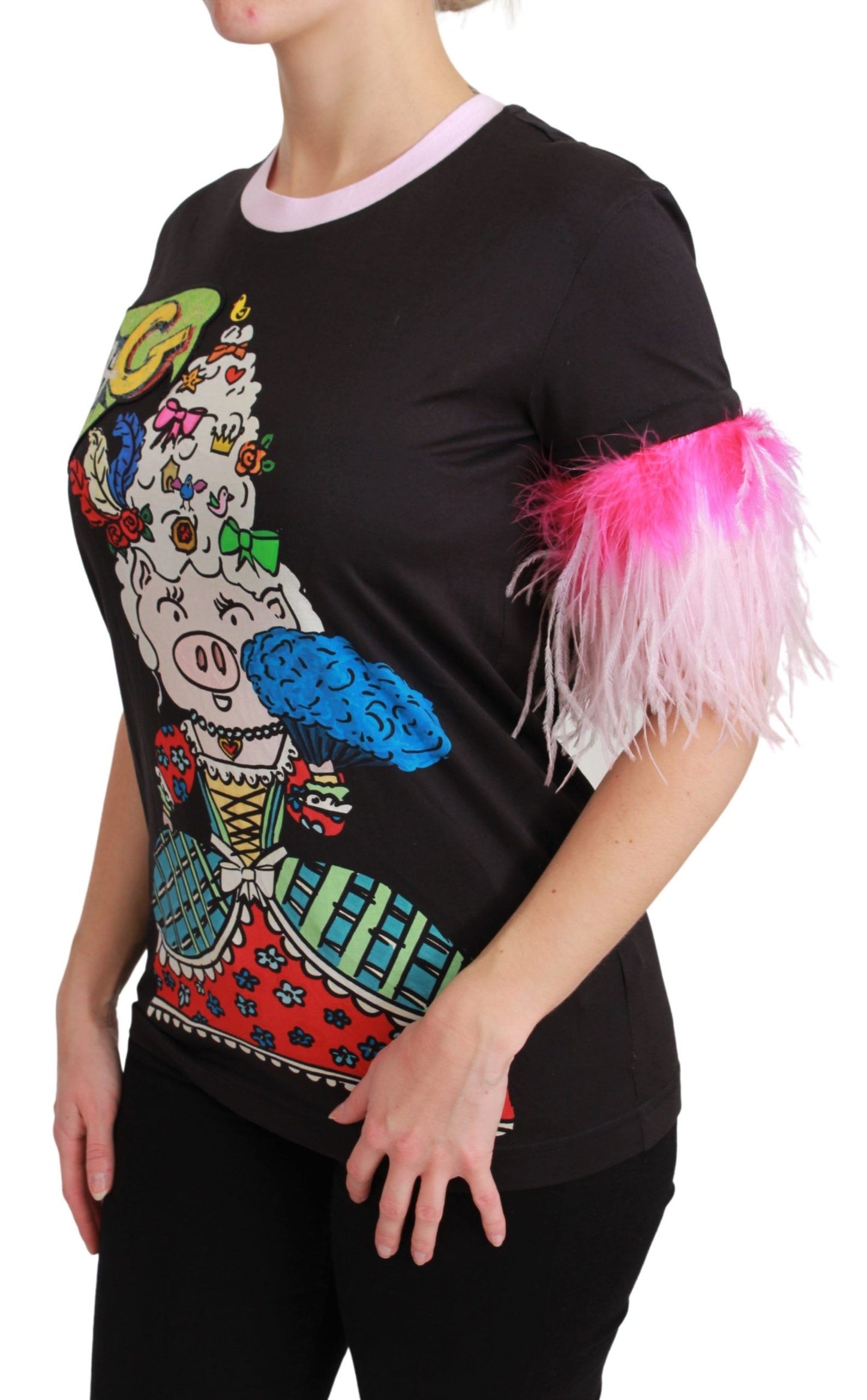 T-shirt ras du cou chic Dolce & Gabbana à motif Année du Cochon