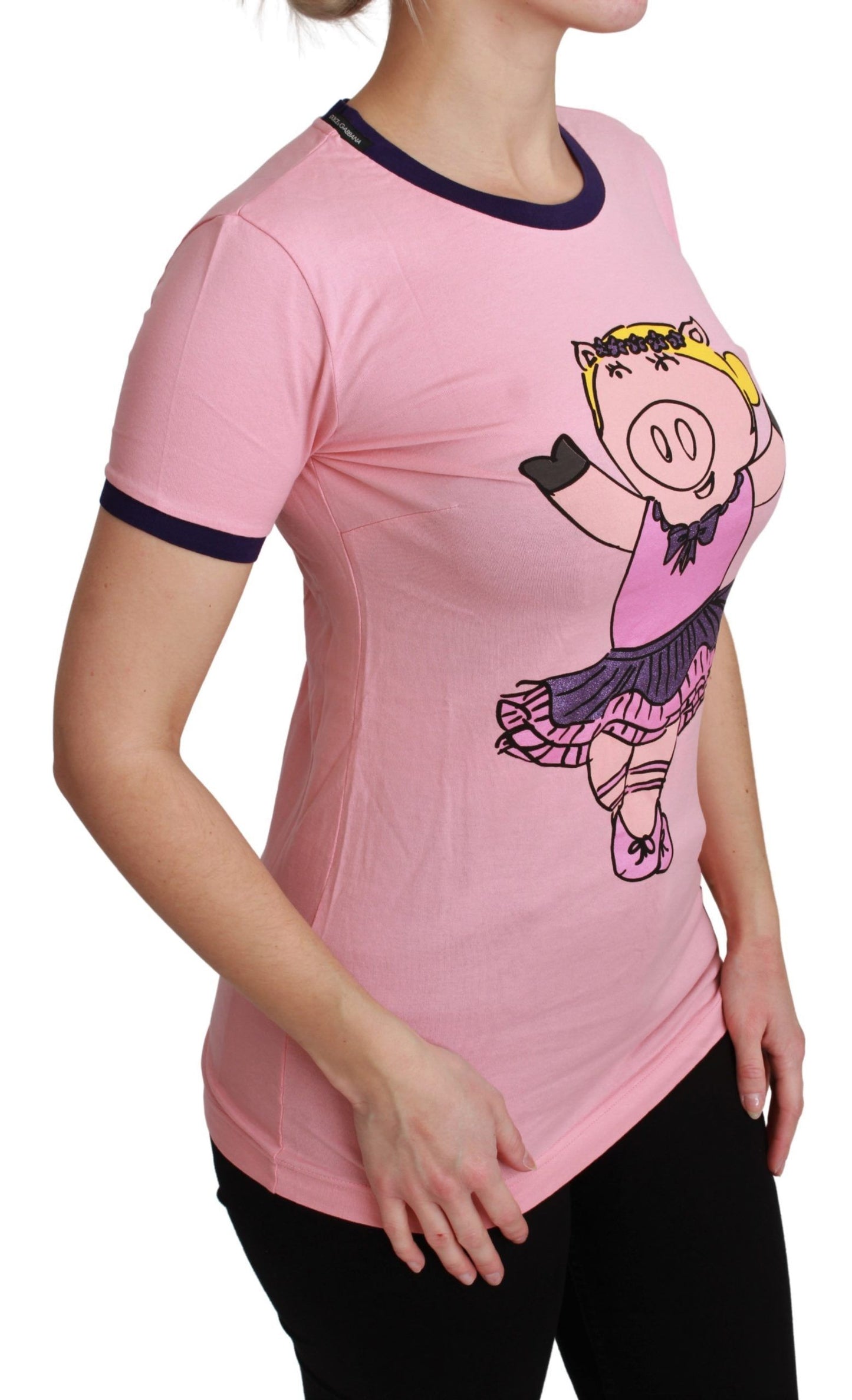 T-shirt ras du cou rose Dolce & Gabbana Année du Cochon