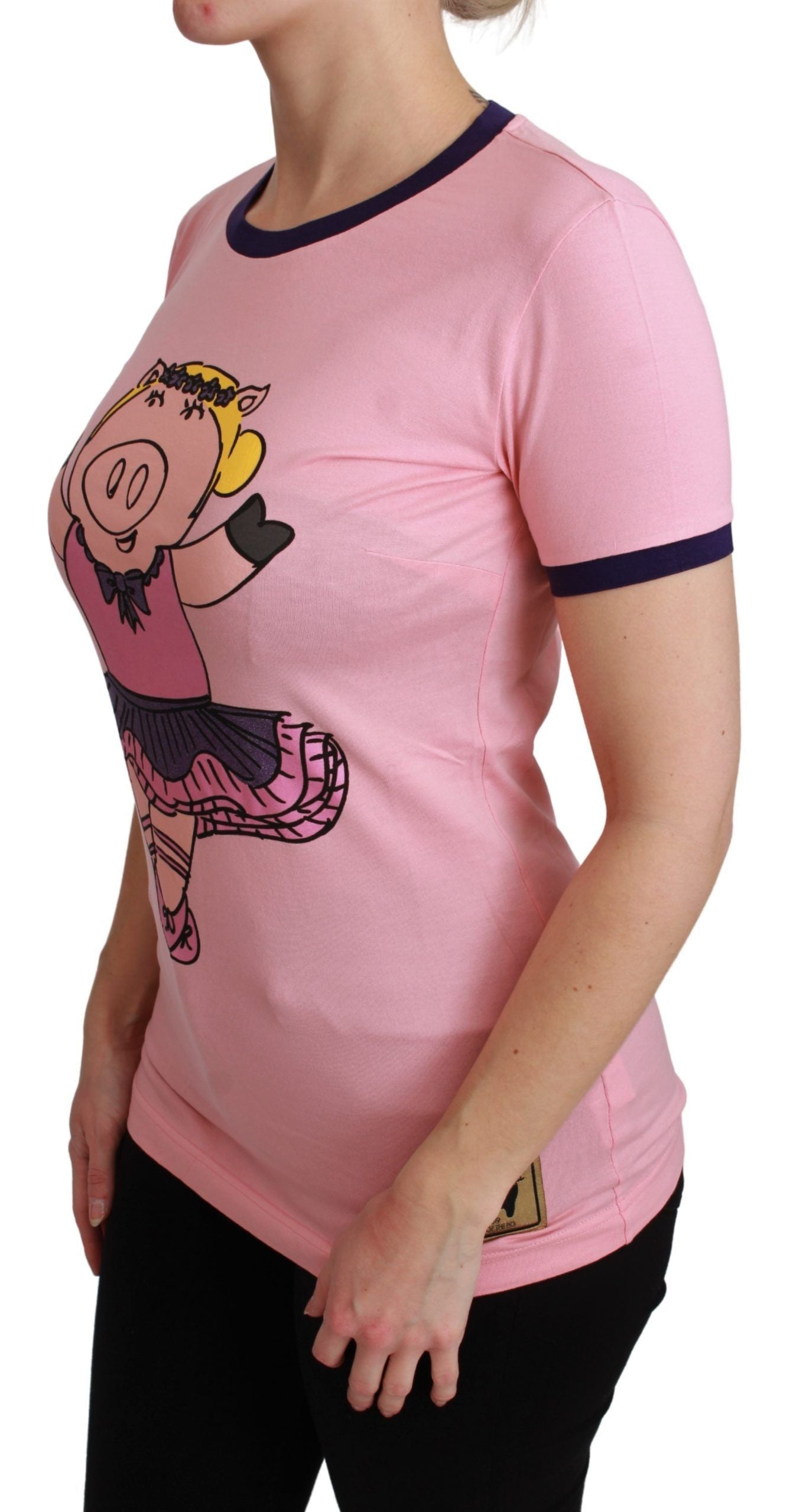 T-shirt ras du cou rose Dolce & Gabbana Année du Cochon