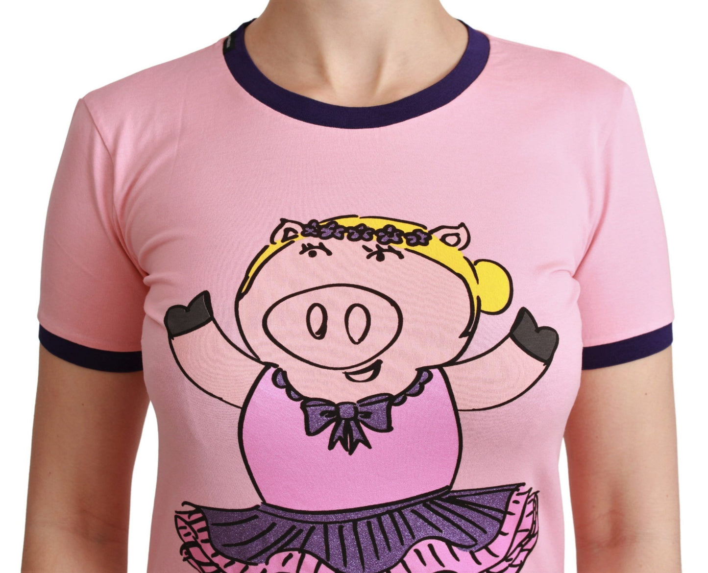 T-shirt ras du cou rose Dolce & Gabbana Année du Cochon