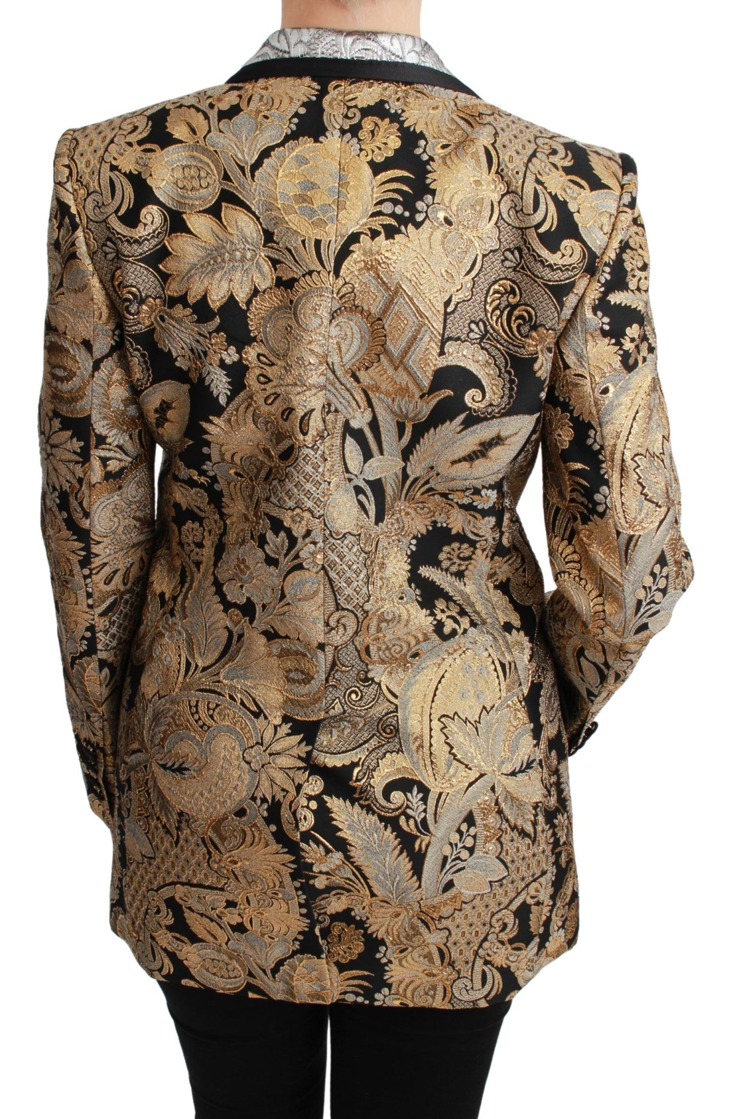 Blazer élégant en jacquard fleuri doré Dolce & Gabbana