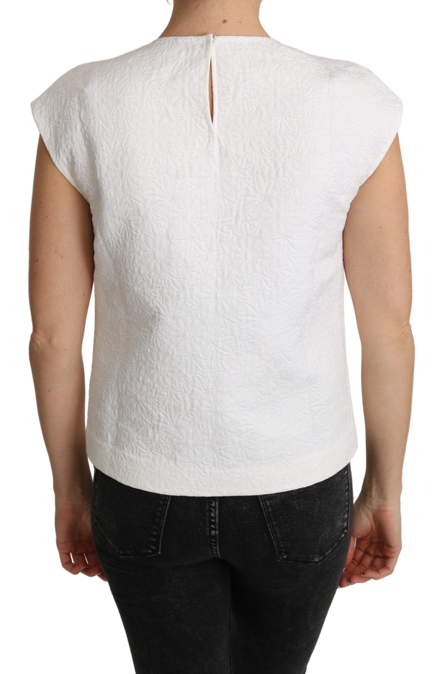 Chemisier élégant en coton mélangé blanc Dolce & Gabbana