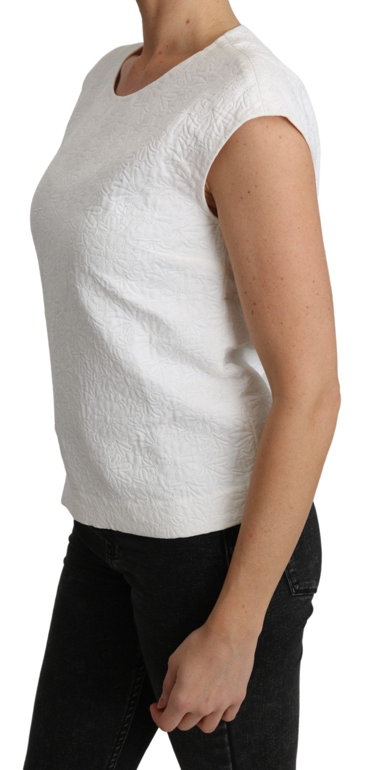 Chemisier élégant en coton mélangé blanc Dolce & Gabbana