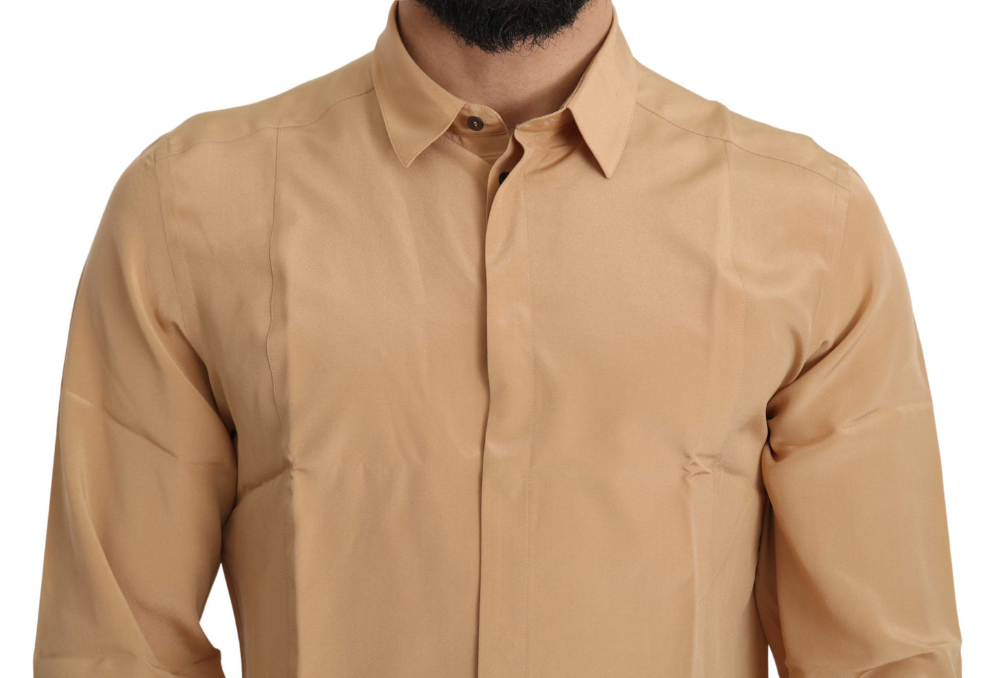 Dolce & Gabbana Elegant Yellow Silk Men's Formal Shirt by Dolce & Gabbana