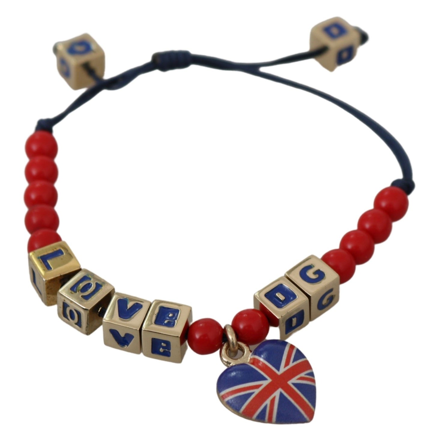 Bracelet élégant en coton mélangé bleu rouge Dolce & Gabbana