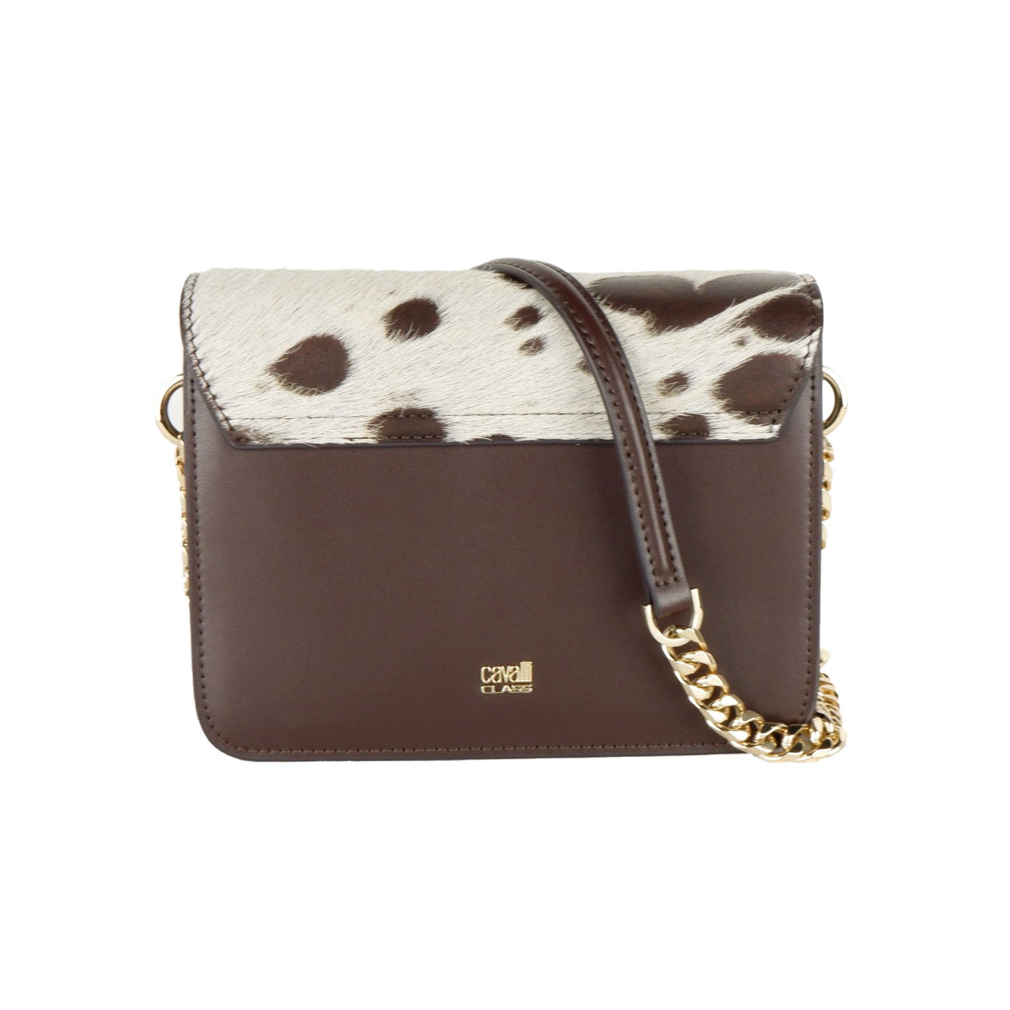 Petit sac à bandoulière bicolore Cavalli Class Chic, blanc et marron